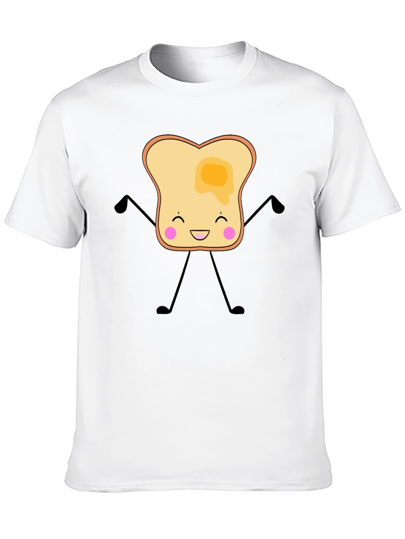 Funny Toast with Butter Graphic Black T-Shirt