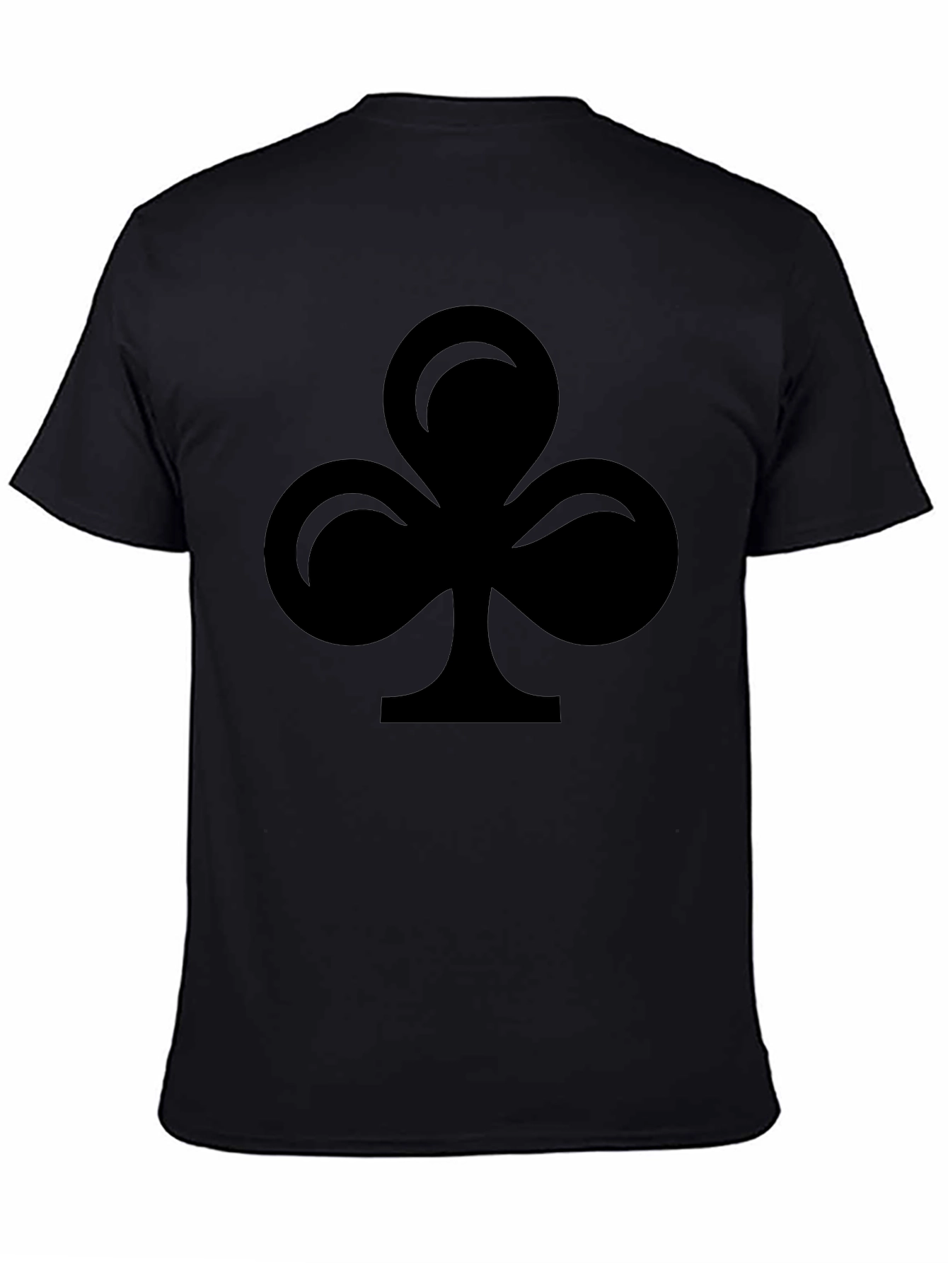 Black T-Shirt with Club Suit Design