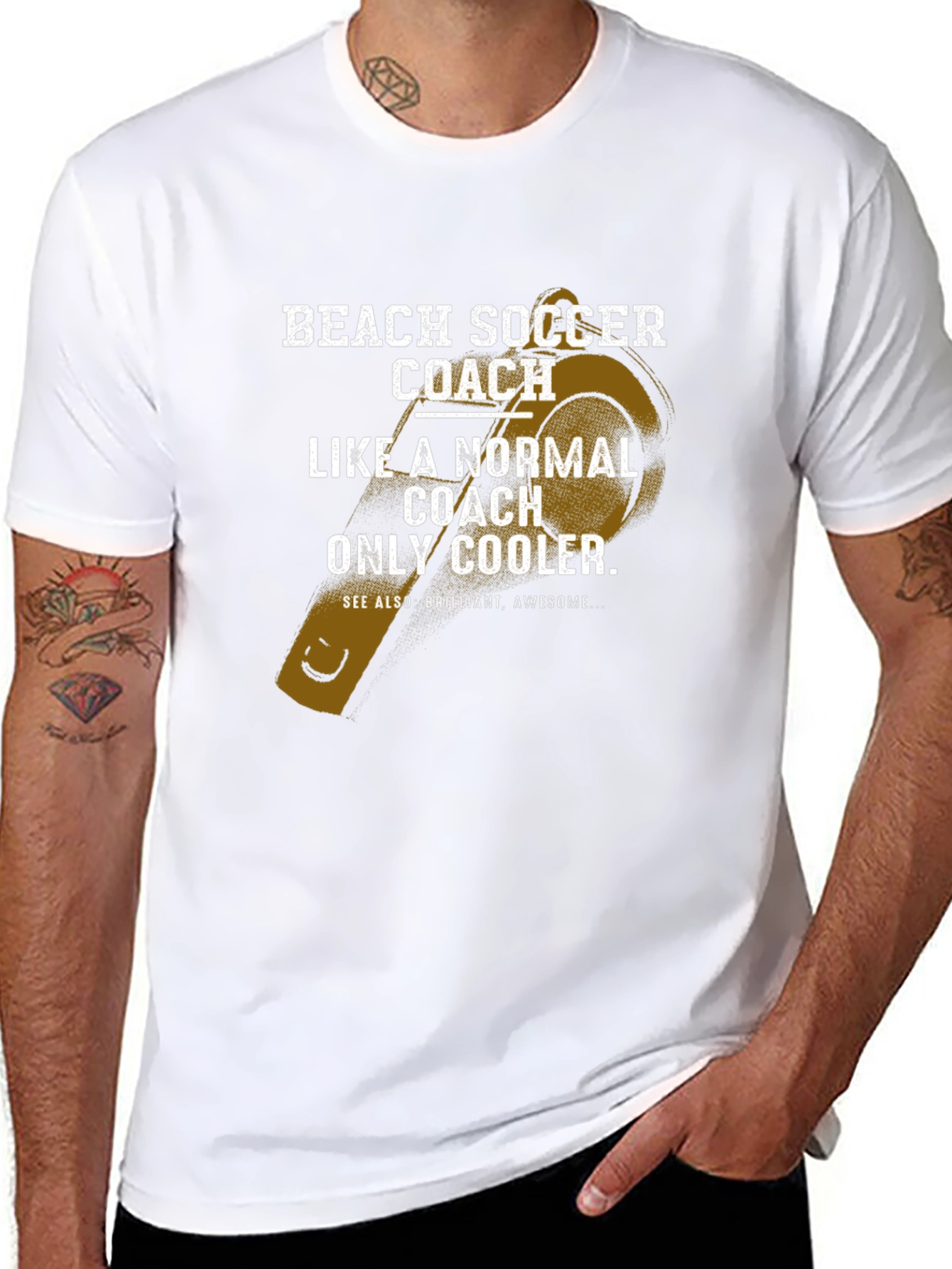 Beach Soccer Coach T-Shirt - Cool Coach Tee