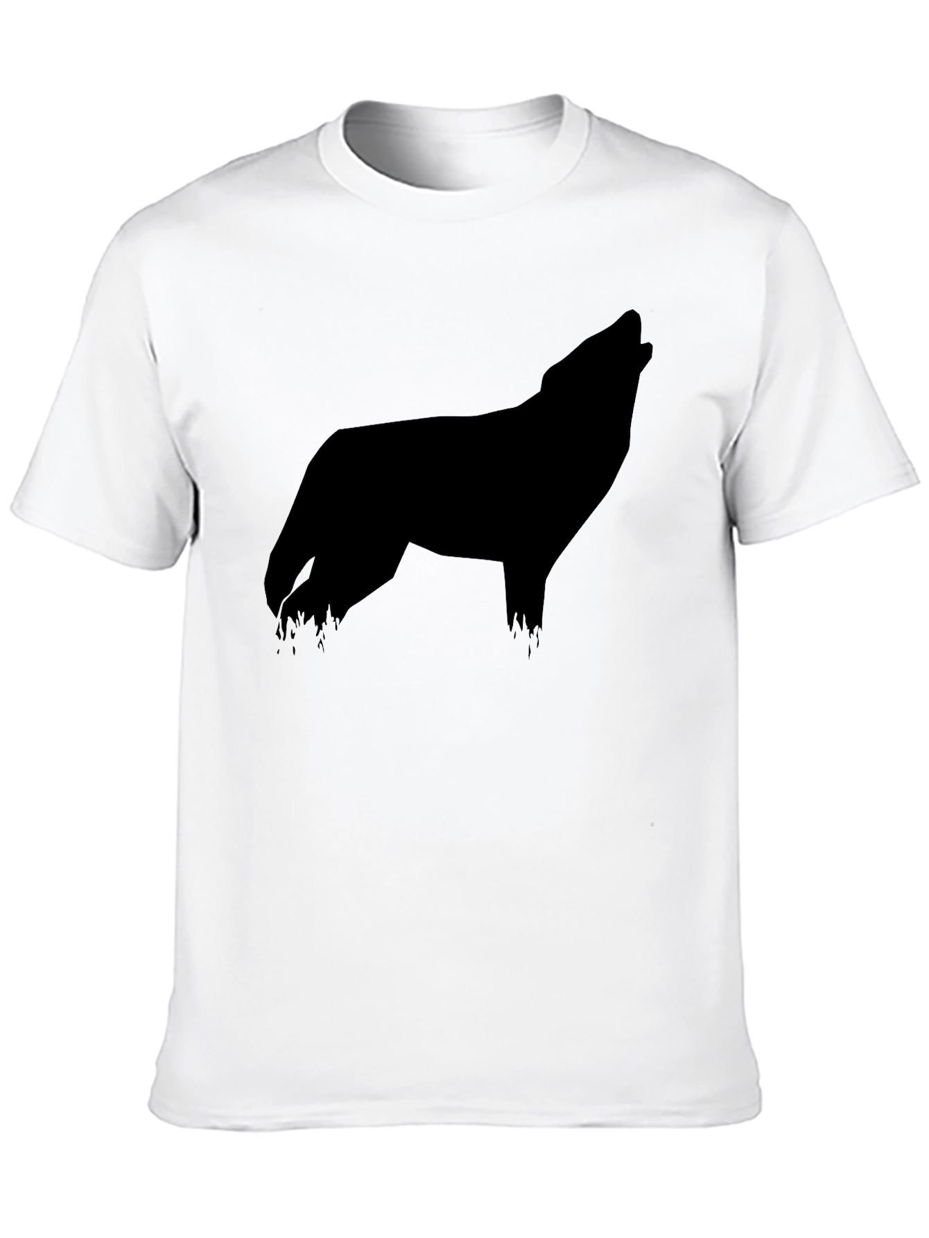 Black Wolf Silhouette Graphic Tee