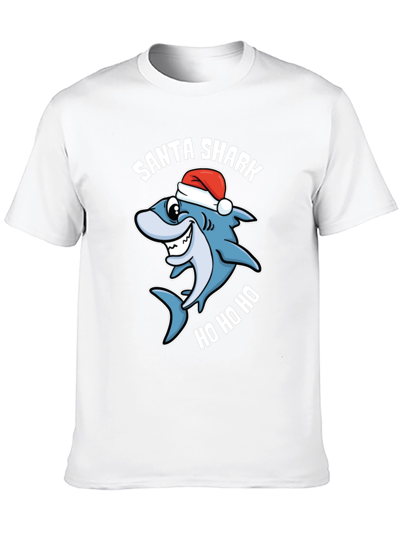 Santa Shark Ho Ho Ho Black T-Shirt