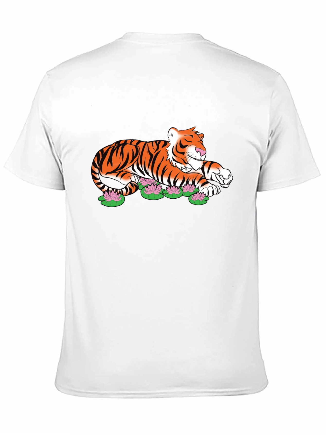 Tiger Lotus Graphic Black T-Shirt