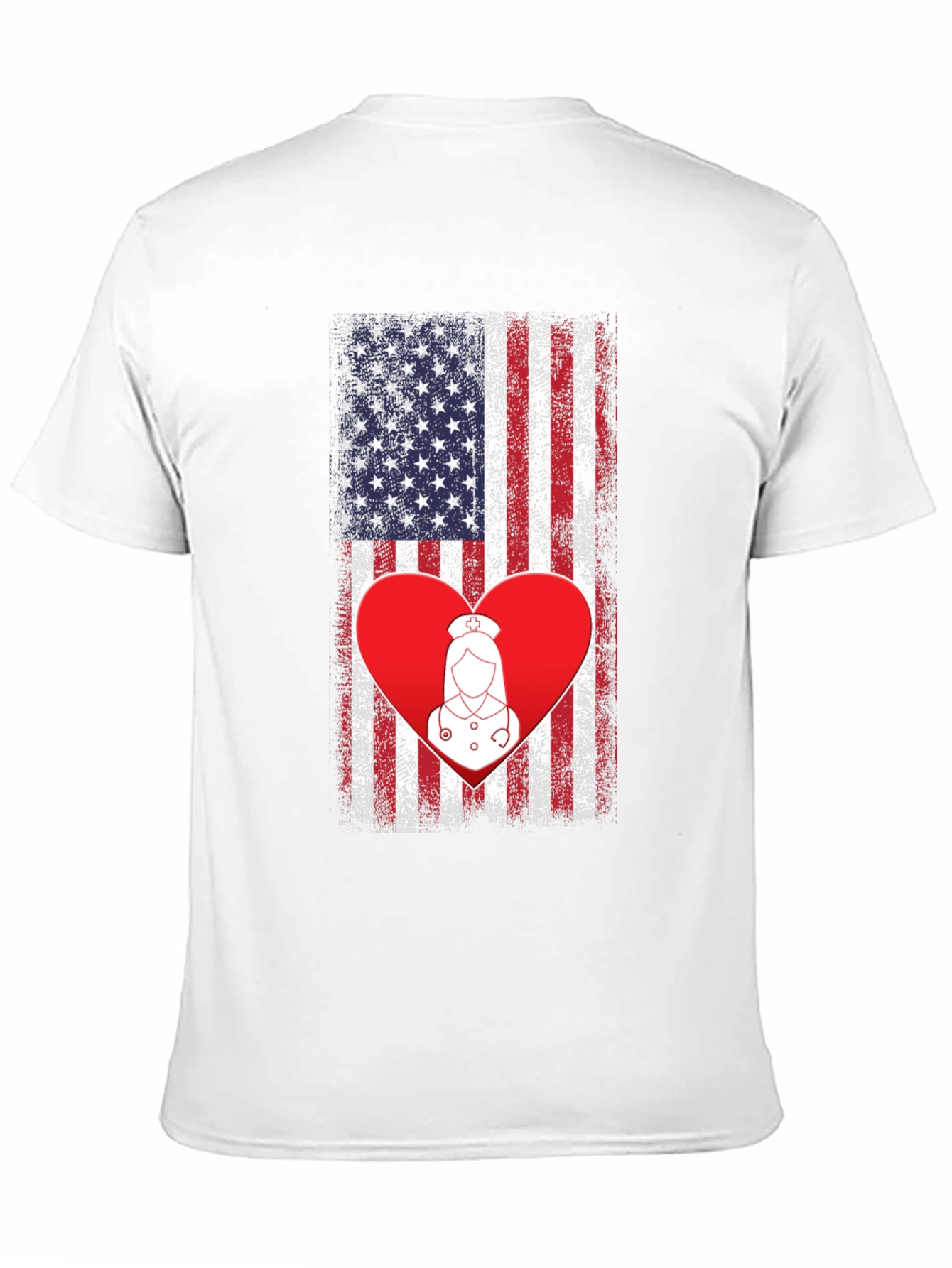 American Flag Nurse Heart T-Shirt