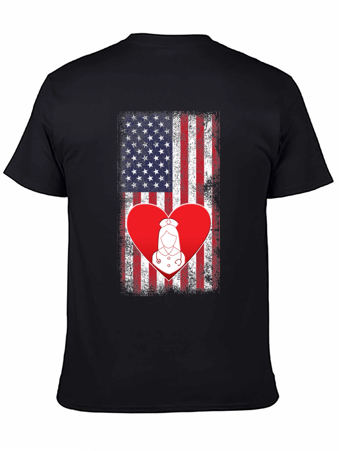 American Flag Nurse Heart T-Shirt