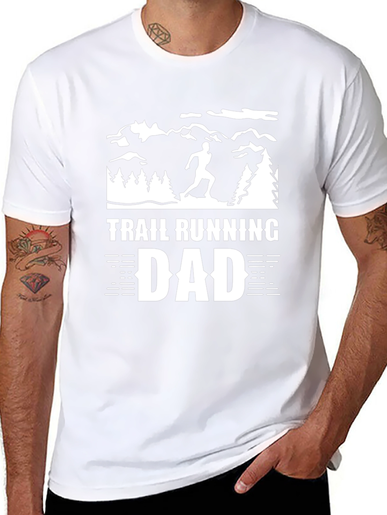 Trail Running Dad Graphic Tee - Black