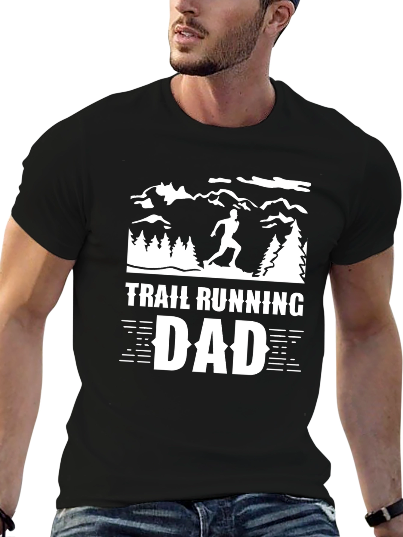 Trail Running Dad Graphic Tee - Black