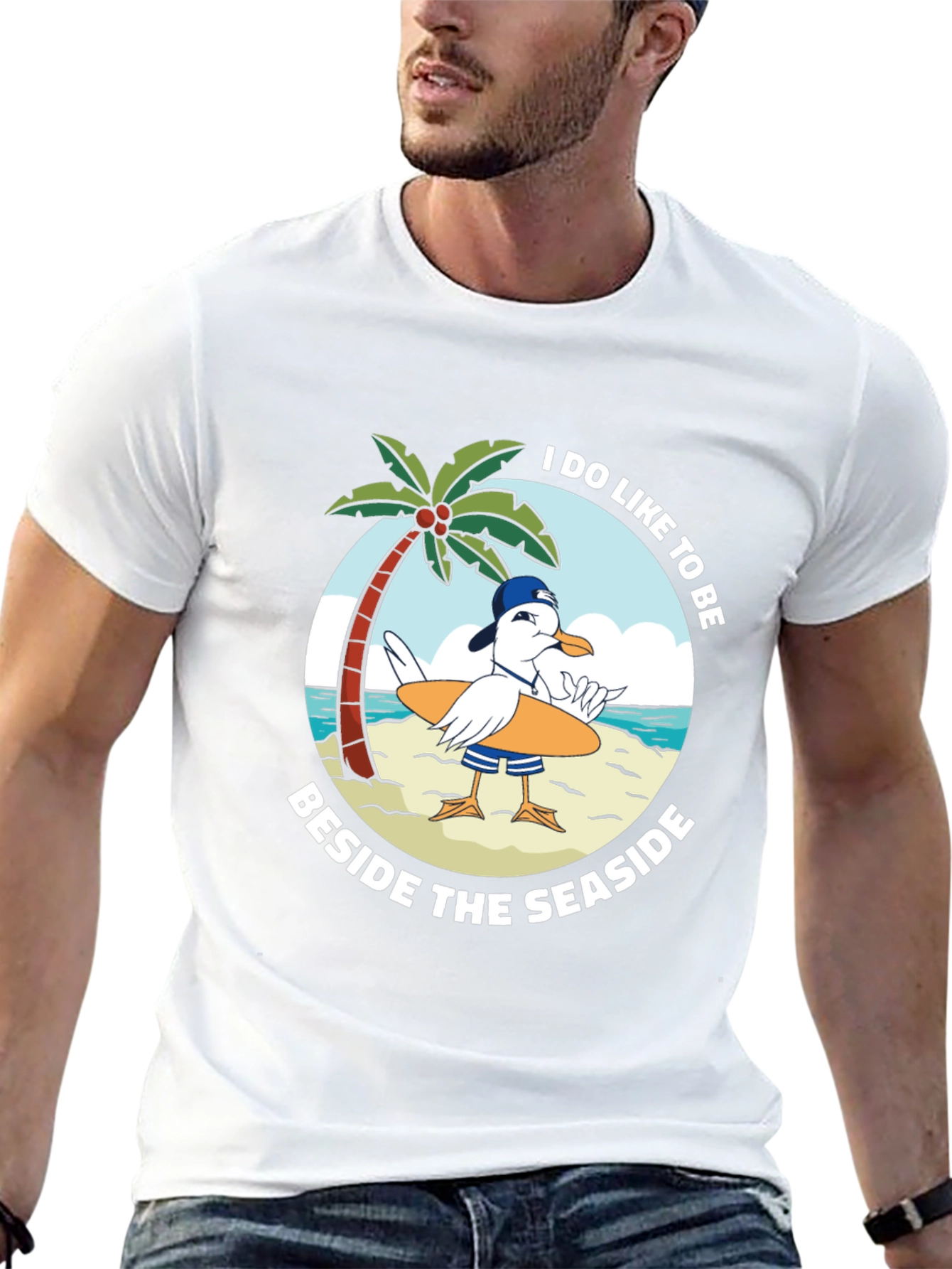 Beach Seagull Graphic Tee - Seaside Fun!