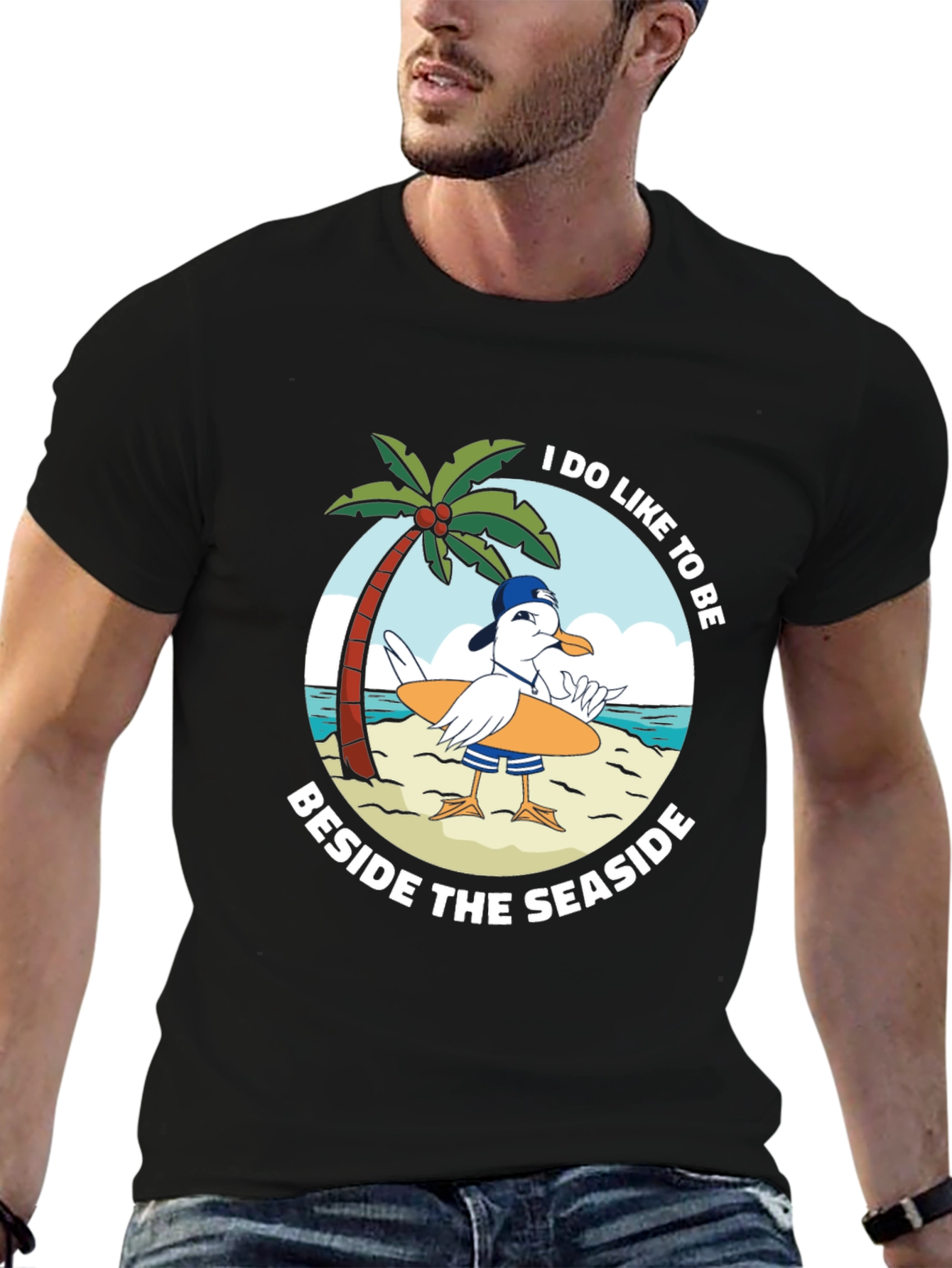 Beach Seagull Graphic Tee - Seaside Fun!