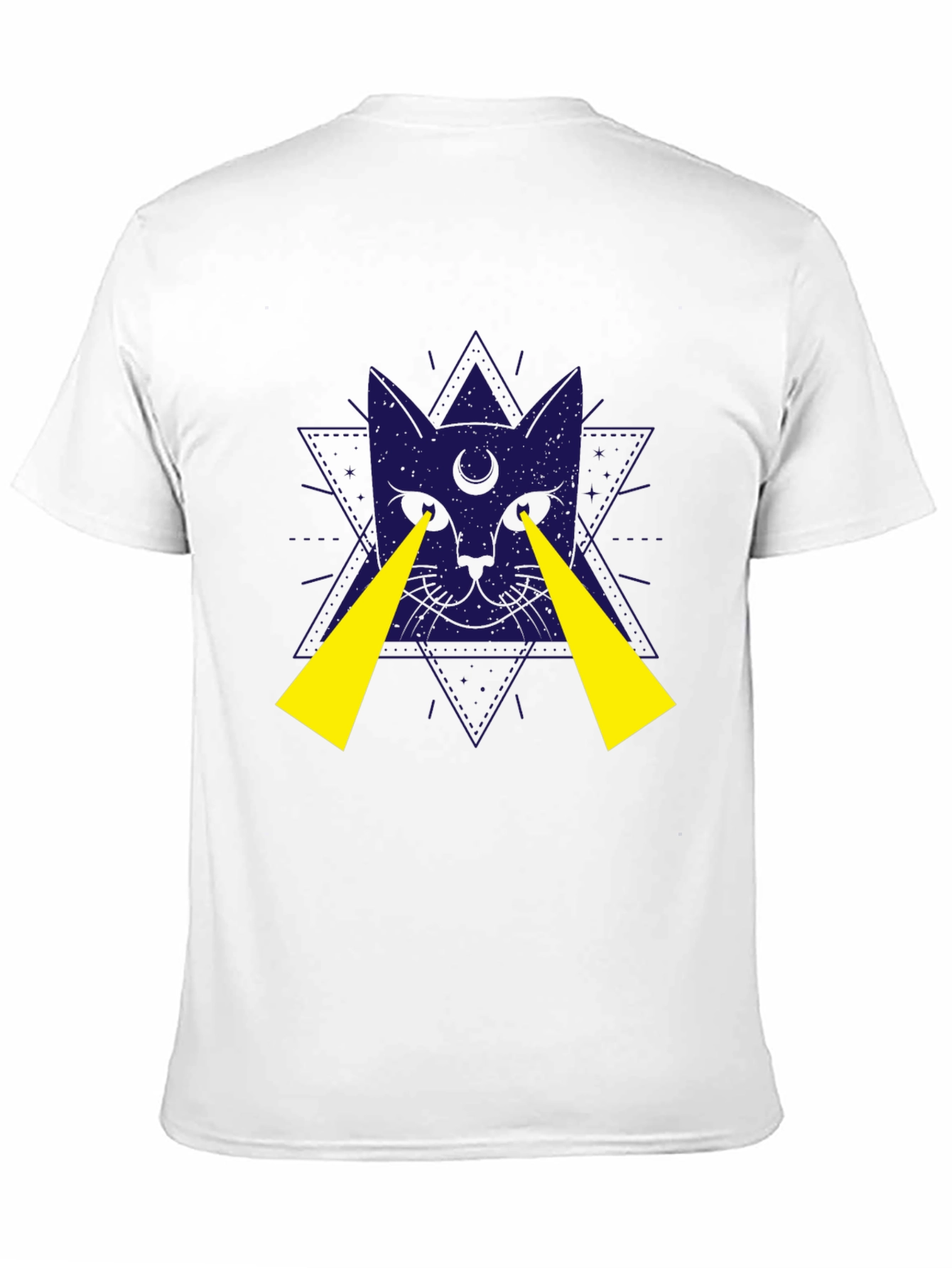 Mystic Cat Graphic Tee - Black Cotton T-Shirt