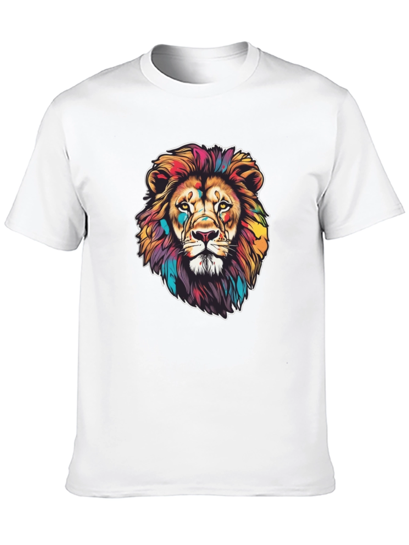 Vibrant Lion Graphic Black T-Shirt