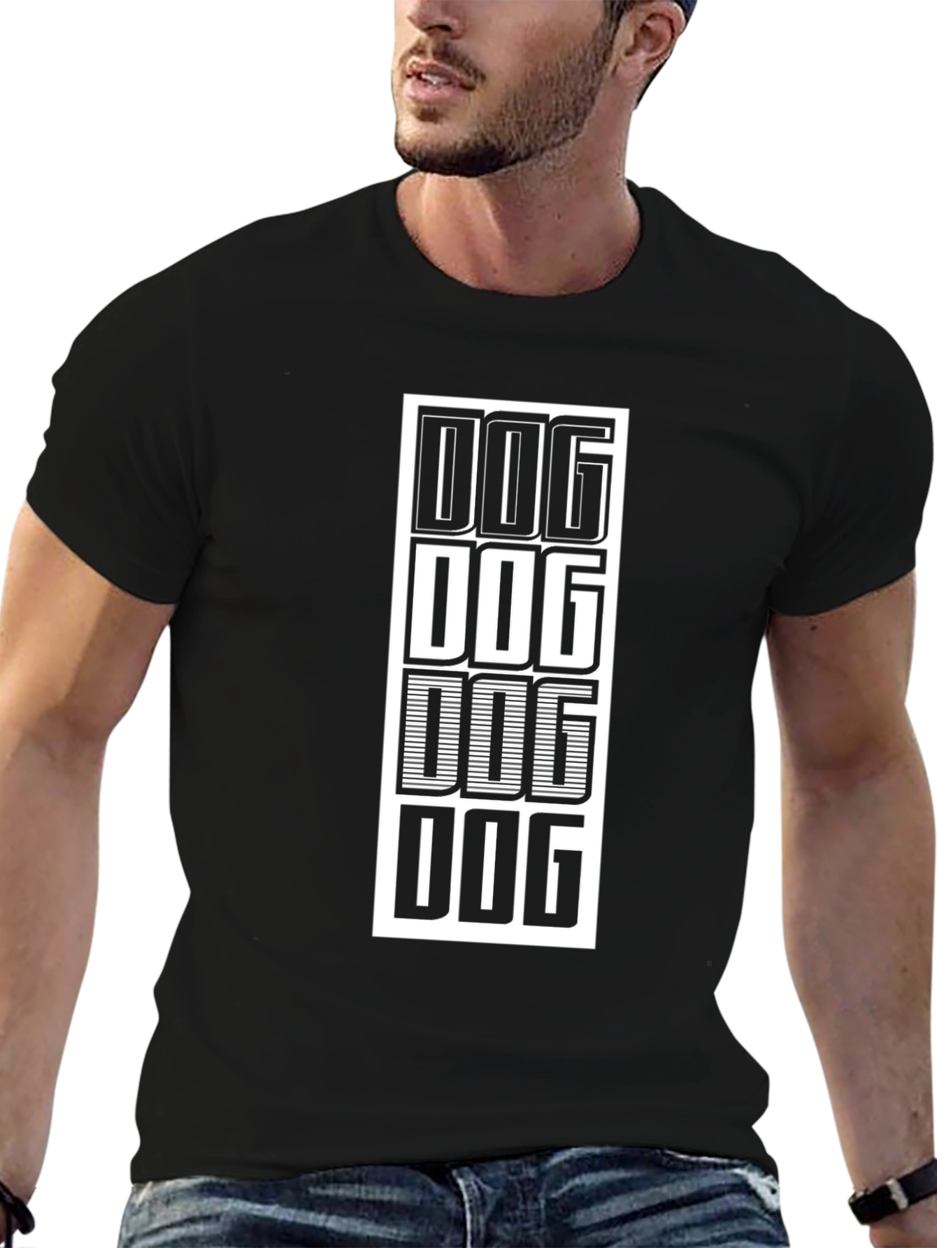 Dog Stack Black T-Shirt Graphic Tee