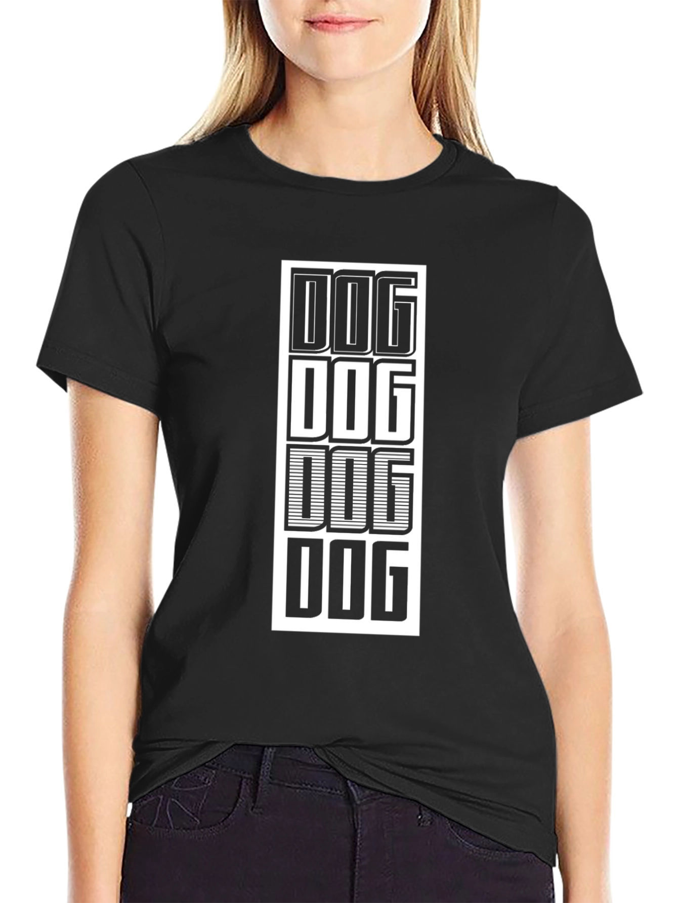 Dog Stack Black T-Shirt Graphic Tee