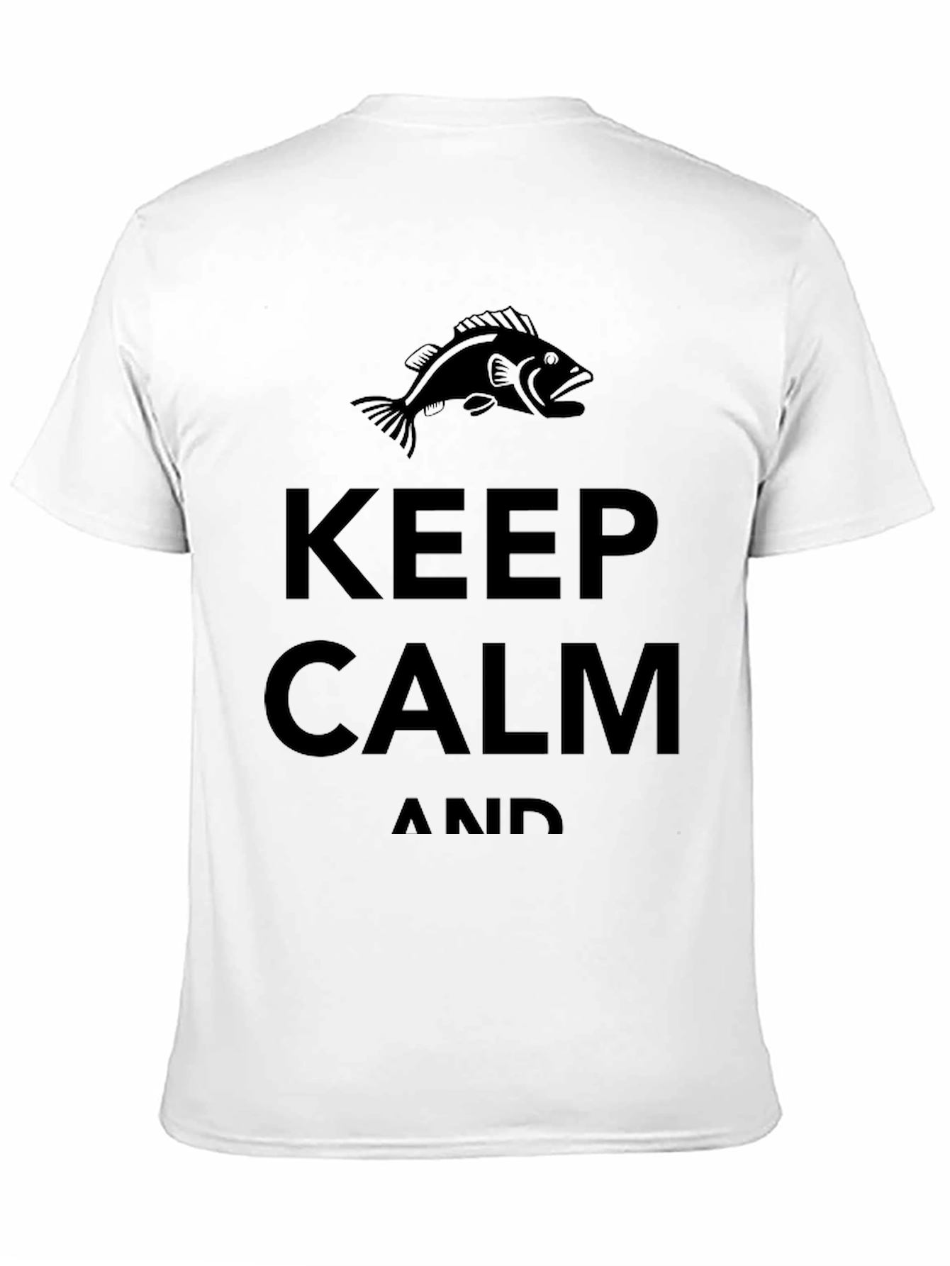 Keep Calm and Bass Fish Black T-Shirt