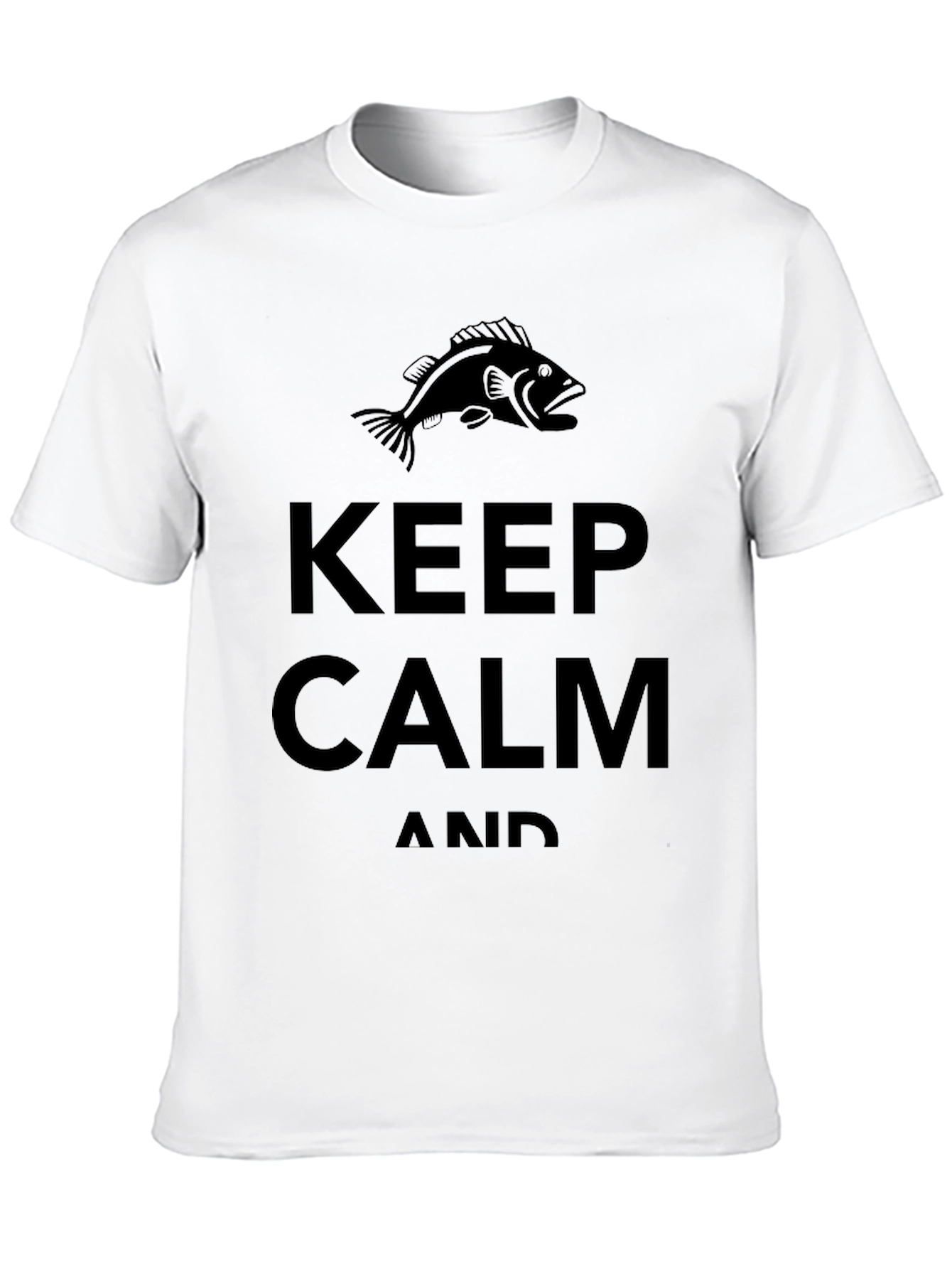 Keep Calm and Bass Fish Black T-Shirt