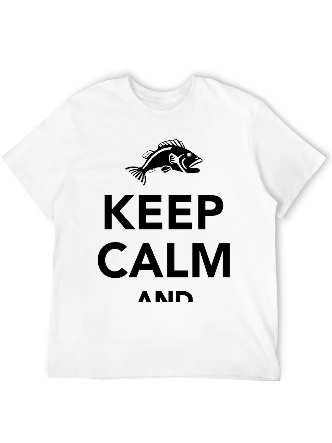 Keep Calm and Bass Fish Black T-Shirt