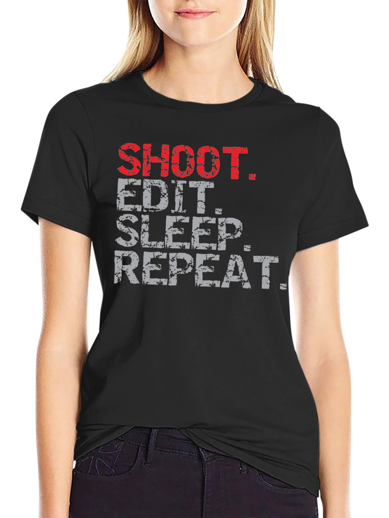 Shoot Edit Sleep Repeat Graphic Tee