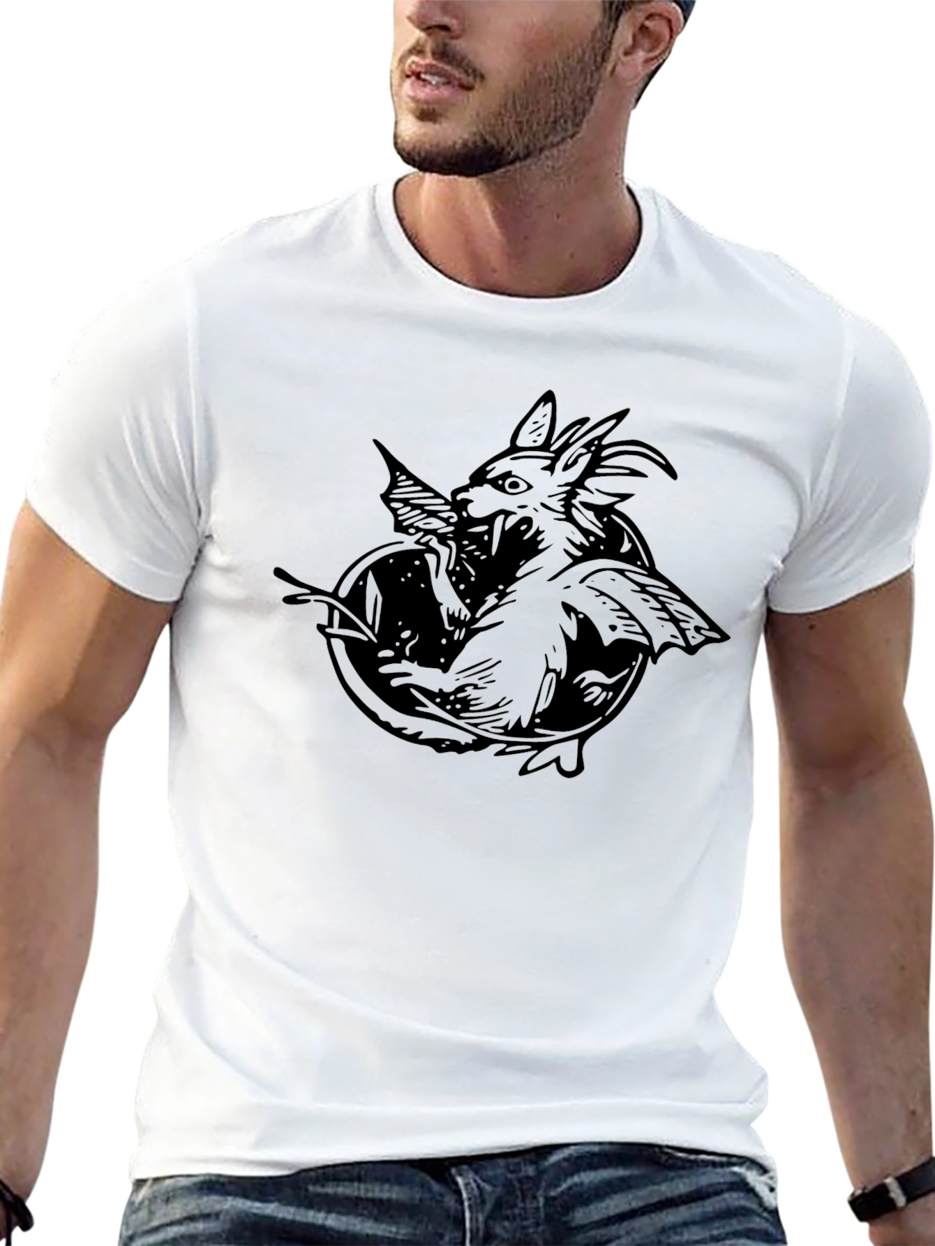 Black Gargoyle Graphic Tee - Mens Short Sleeve