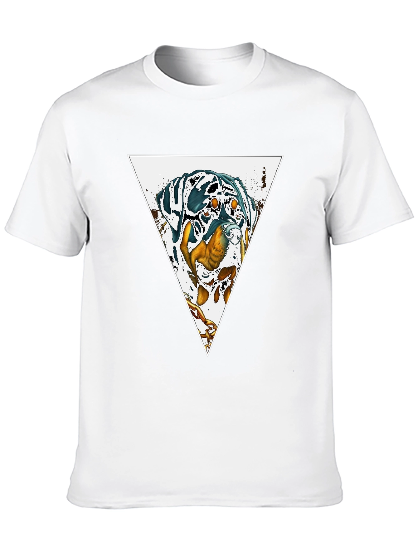 Dog Triangle Graphic Print Black Tee