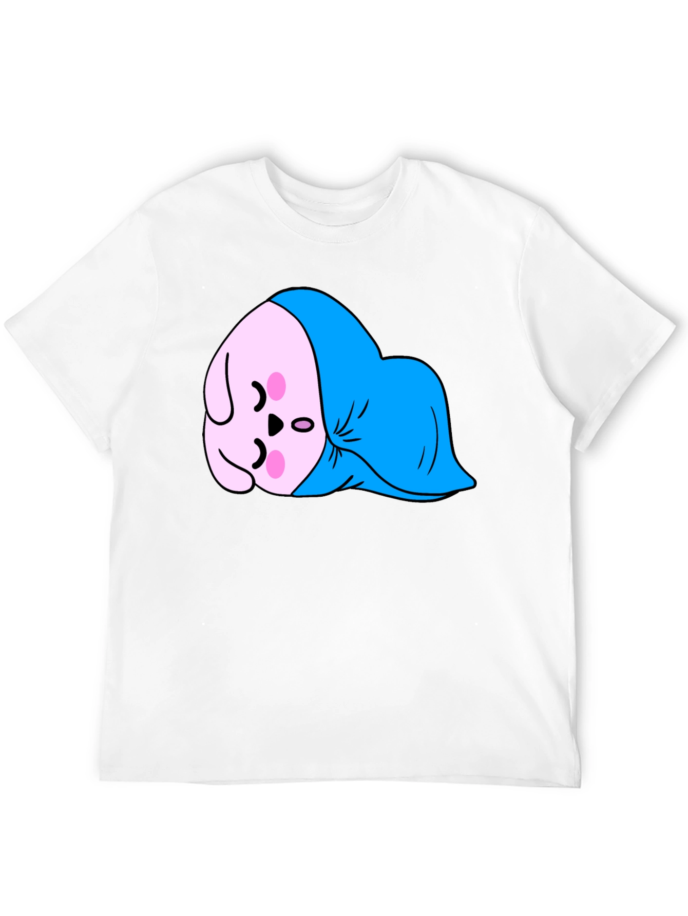 Cute Sleeping Kawaii Character Black T-Shirt