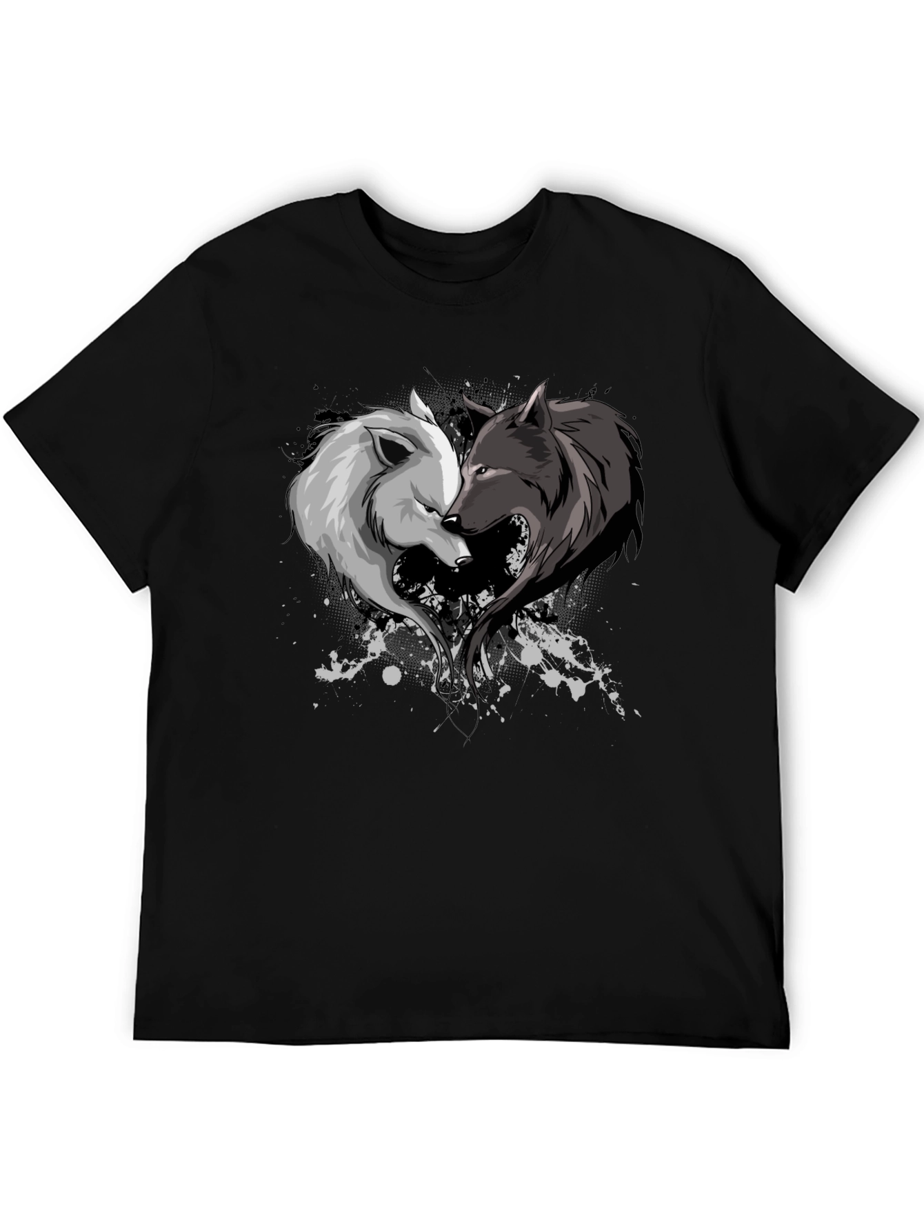 Yin Yang Wolf Couple Graphic Tee