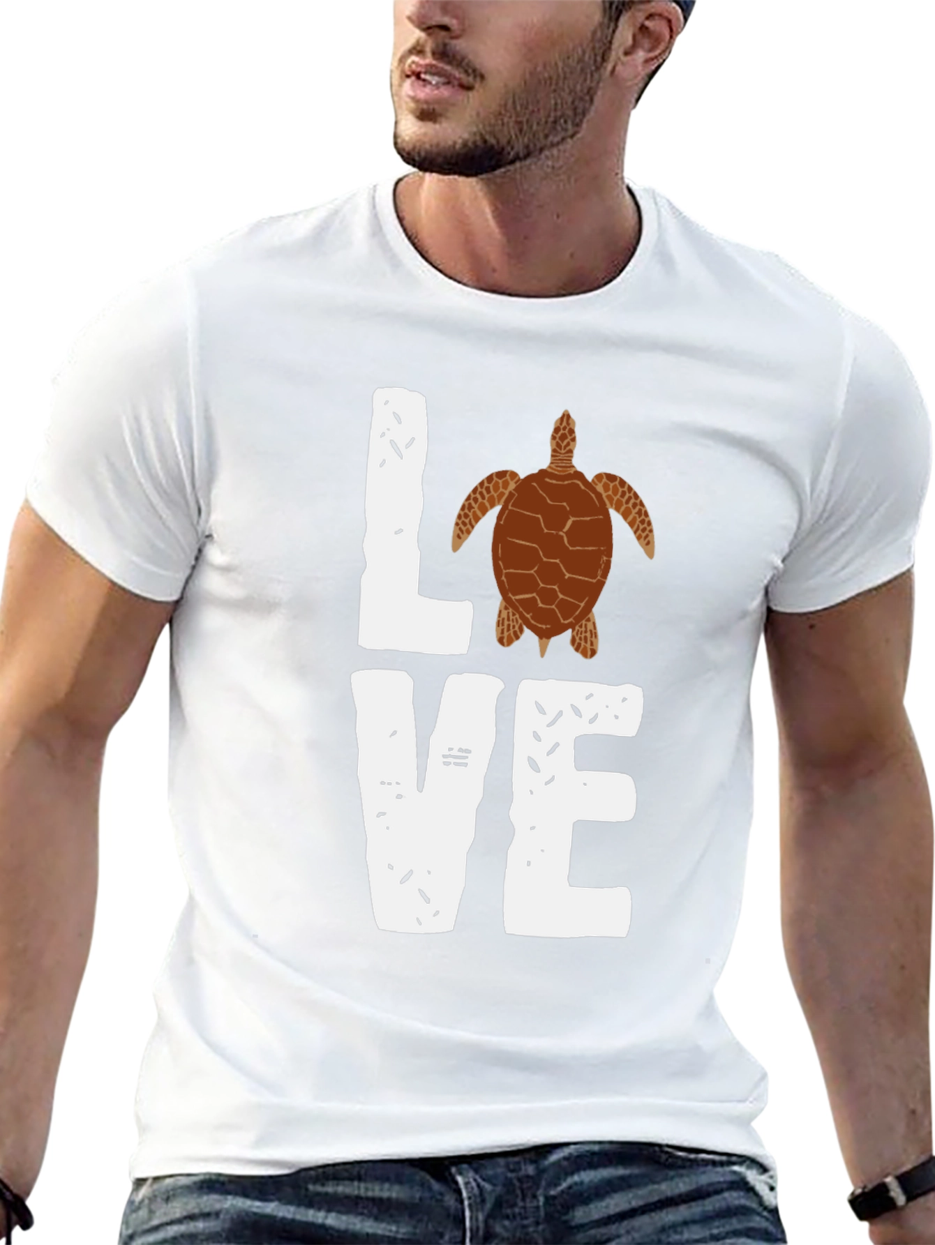 Love Turtle Graphic T-Shirt - Trendy Black Tee