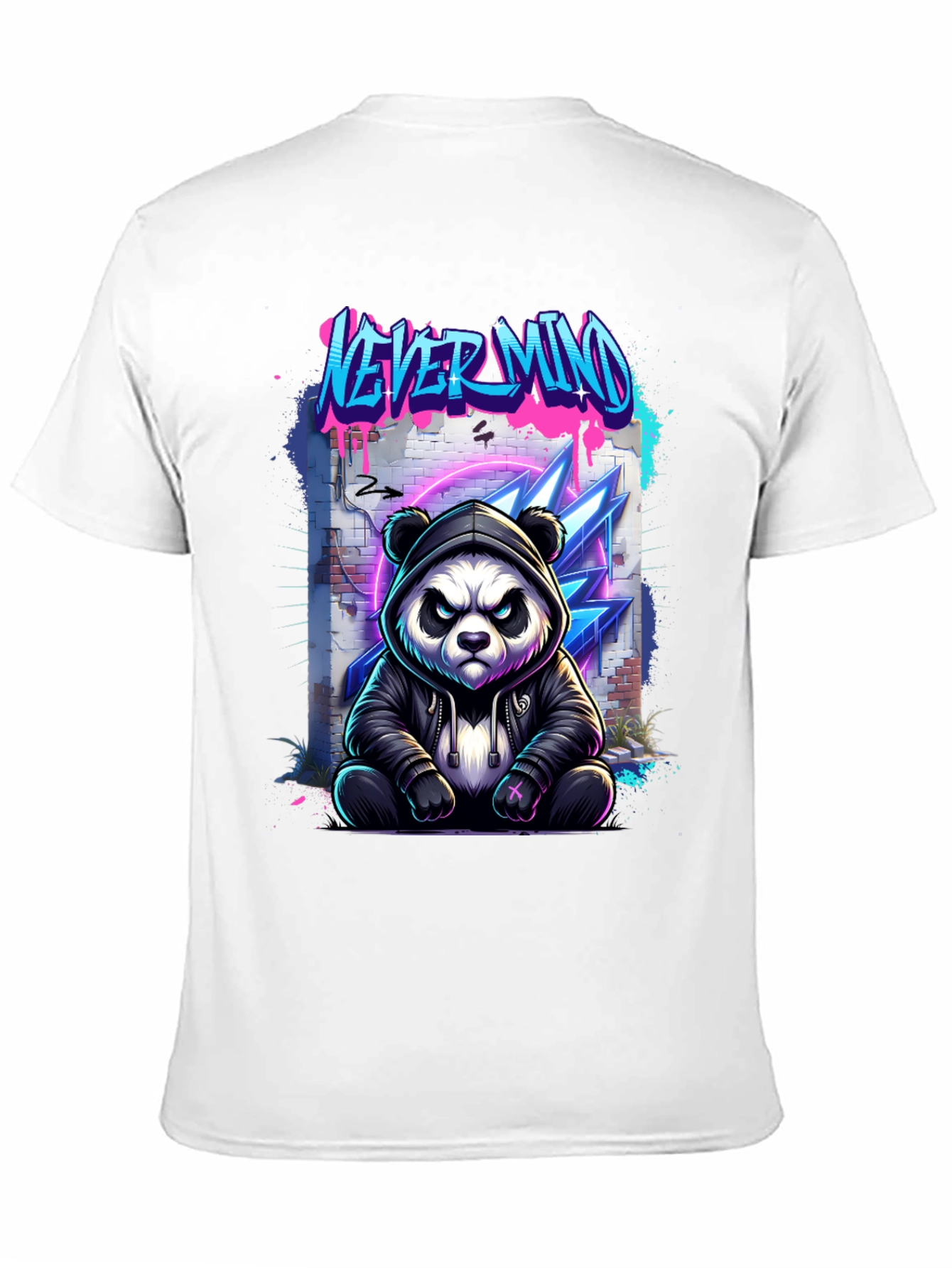 Never Mind Panda Graphic Black T-Shirt