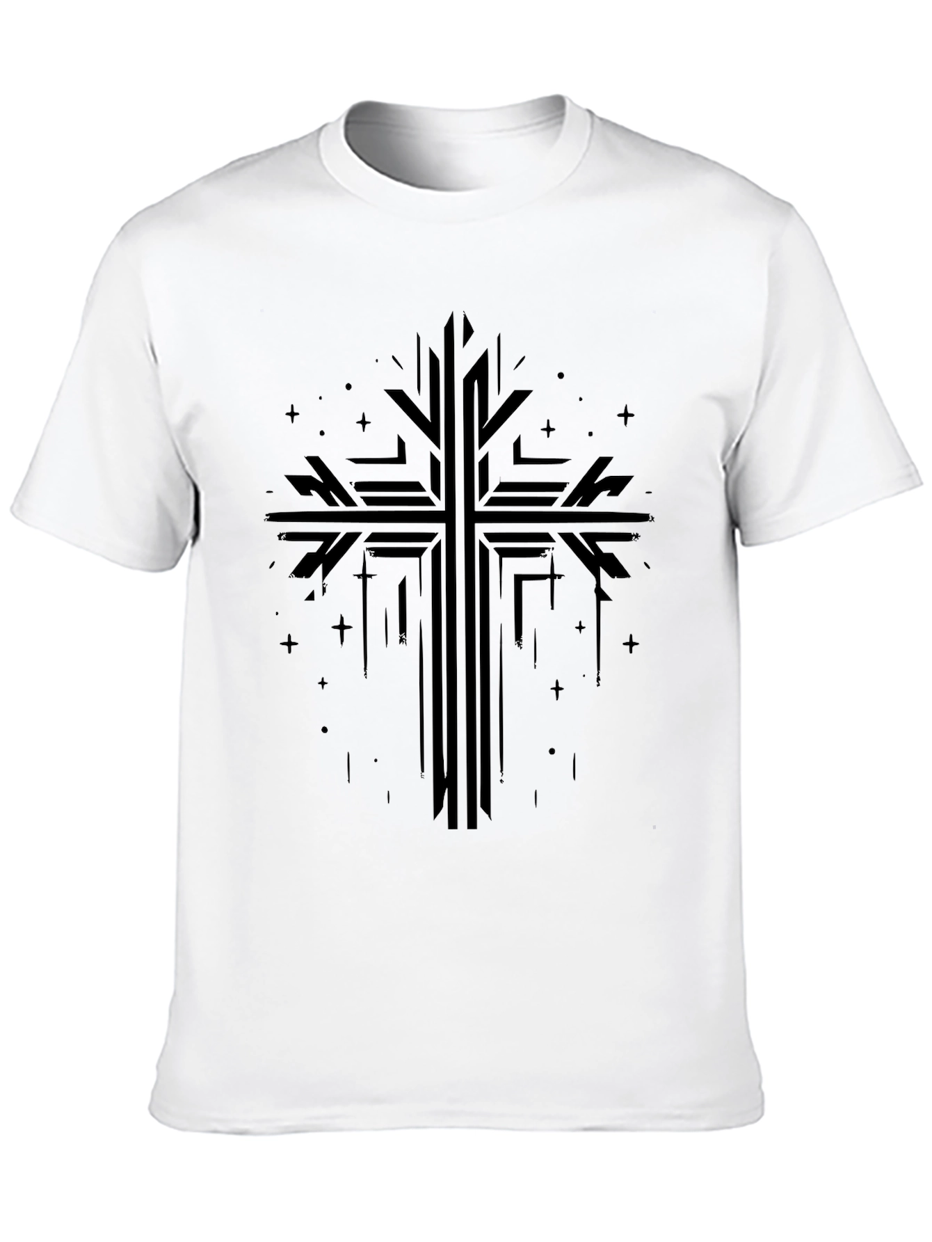 Geometric Cross Graphic Tee - Stylish Religious Apparel
