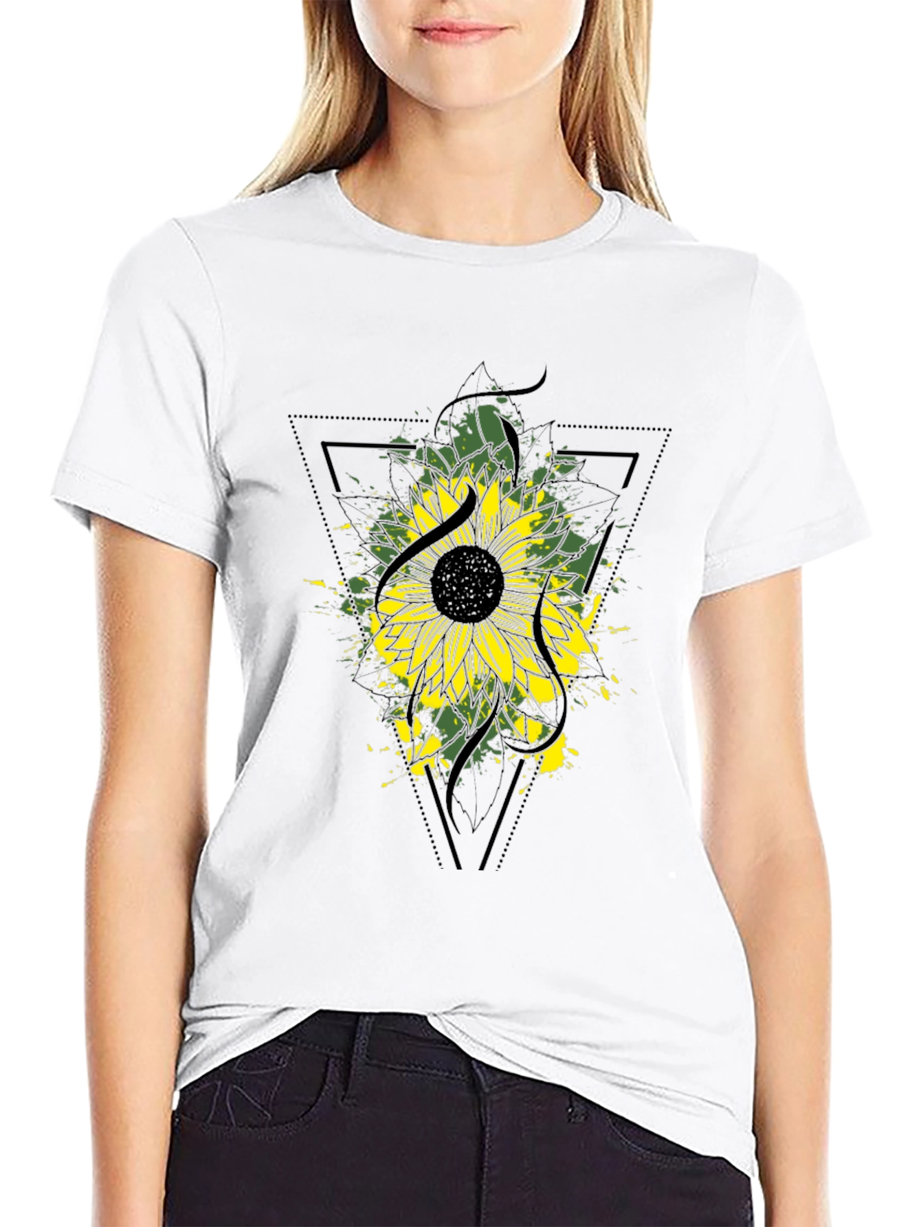 Sunflower Graphic Tee - Modern Black T-Shirt