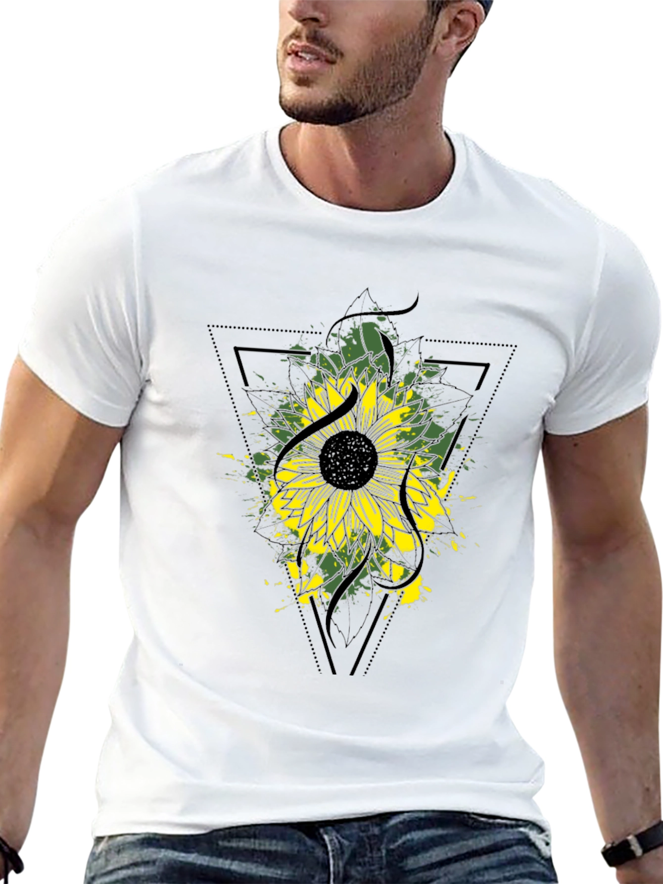 Sunflower Graphic Tee - Modern Black T-Shirt