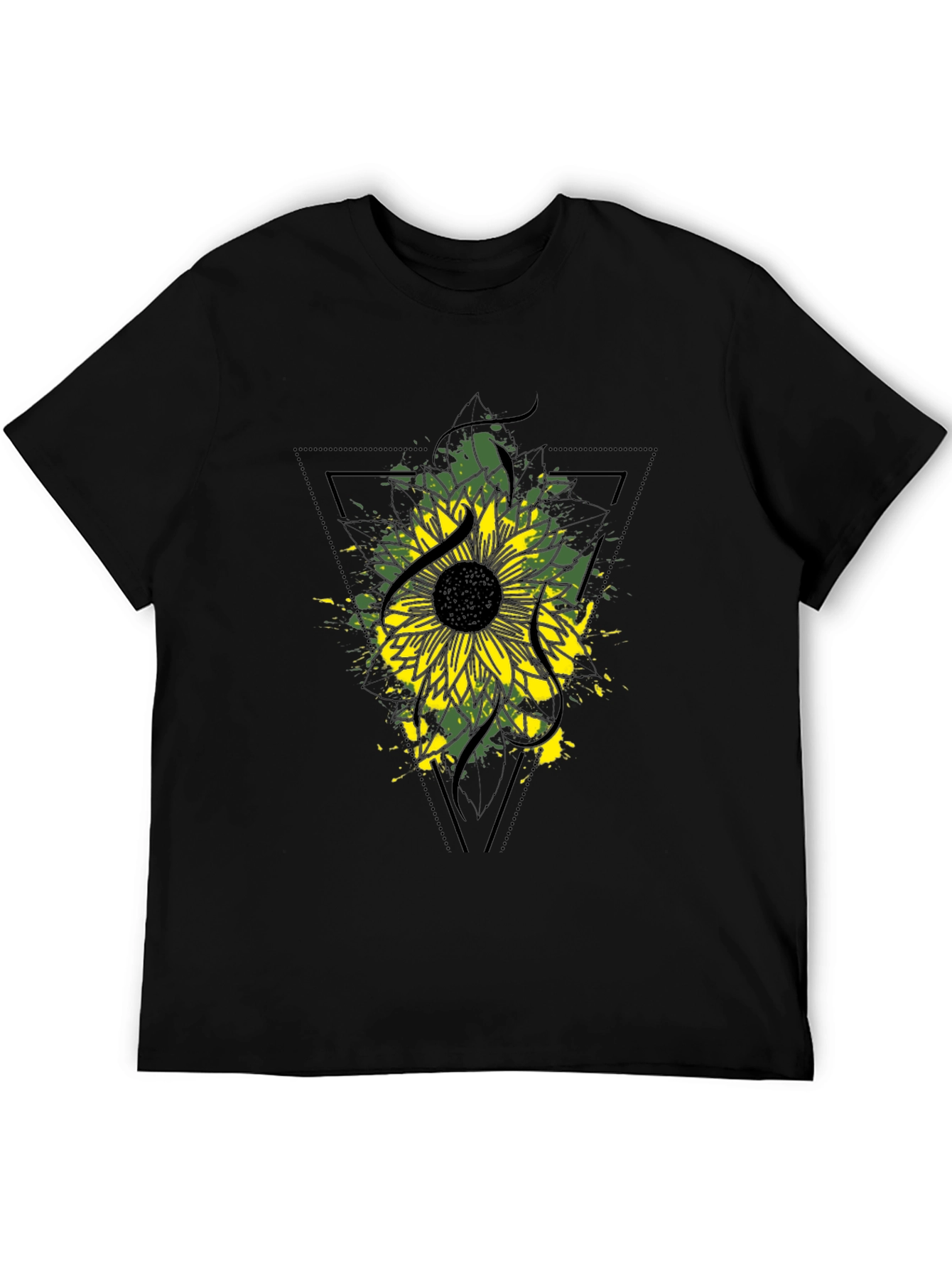 Sunflower Graphic Tee - Modern Black T-Shirt