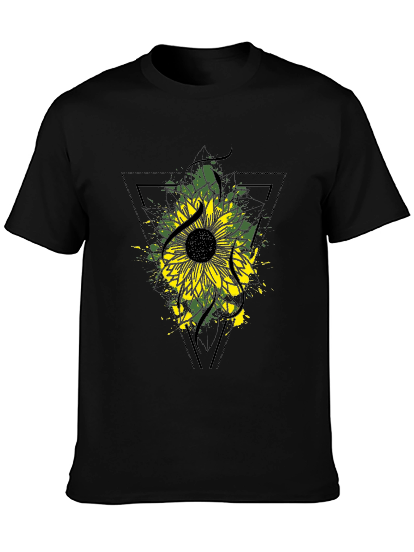 Sunflower Graphic Tee - Modern Black T-Shirt