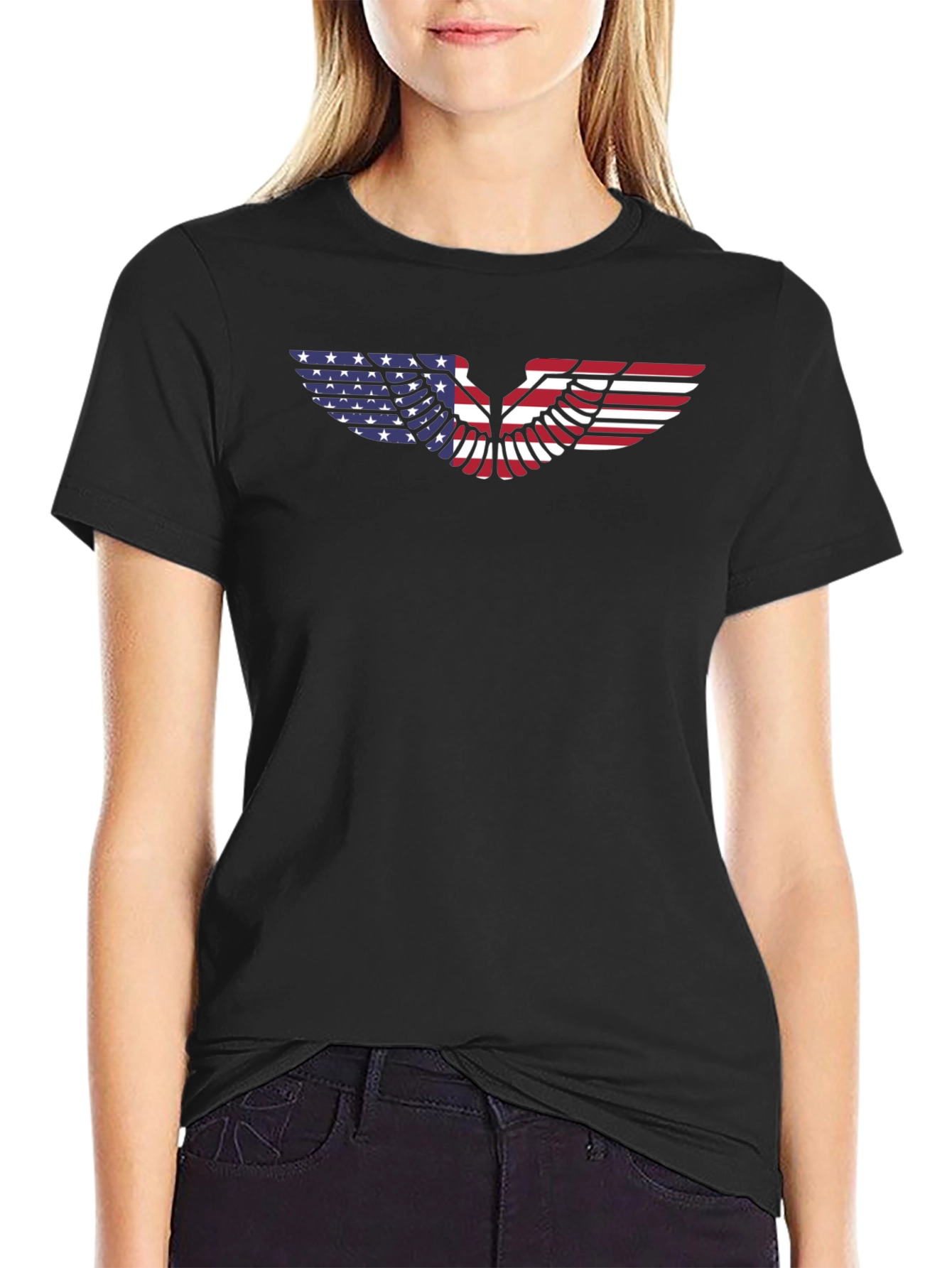 American Flag Wings T-Shirt - Patriotic Design