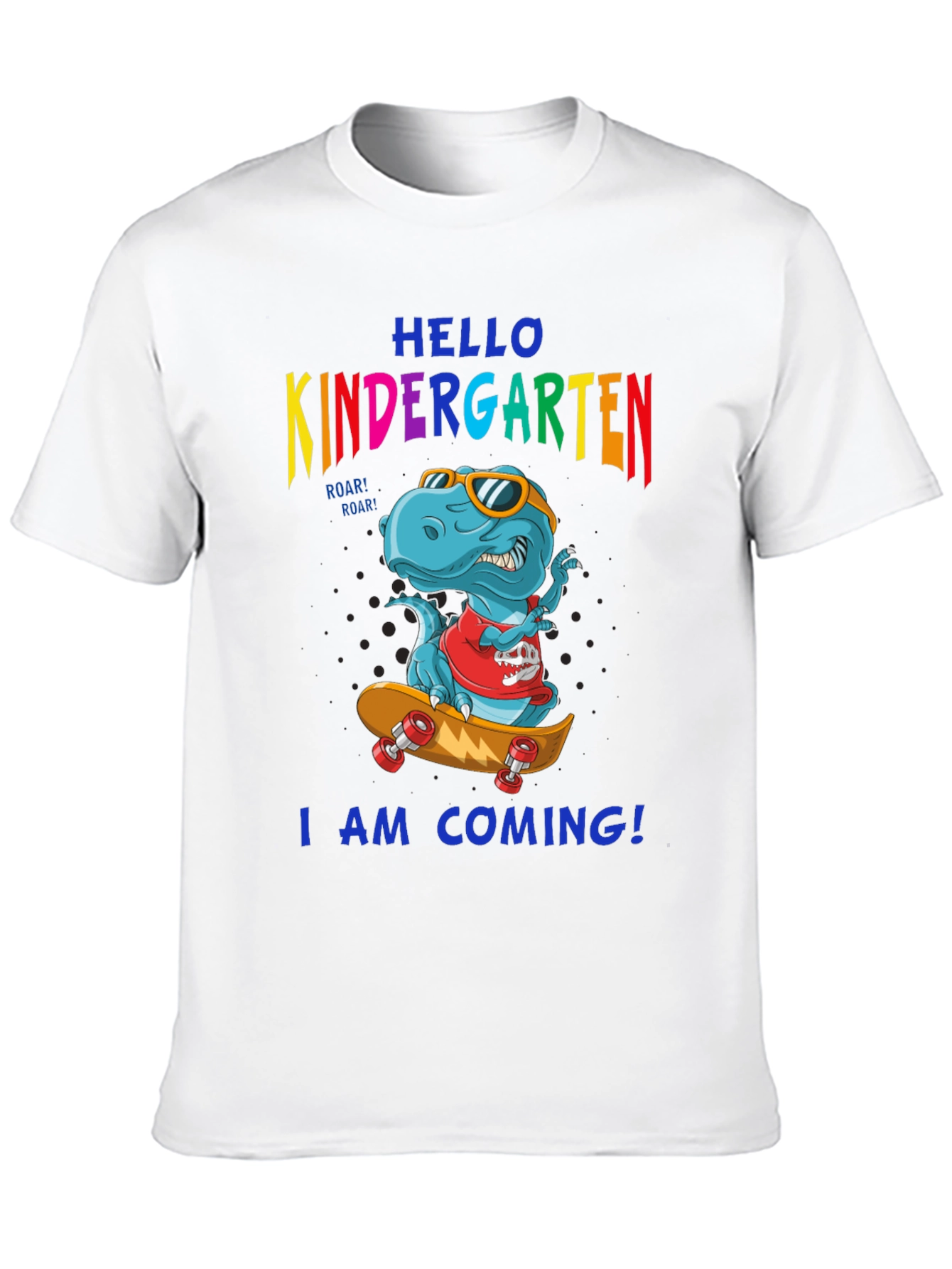 Hello Kindergarten T-Shirt Dinosaur Skateboard