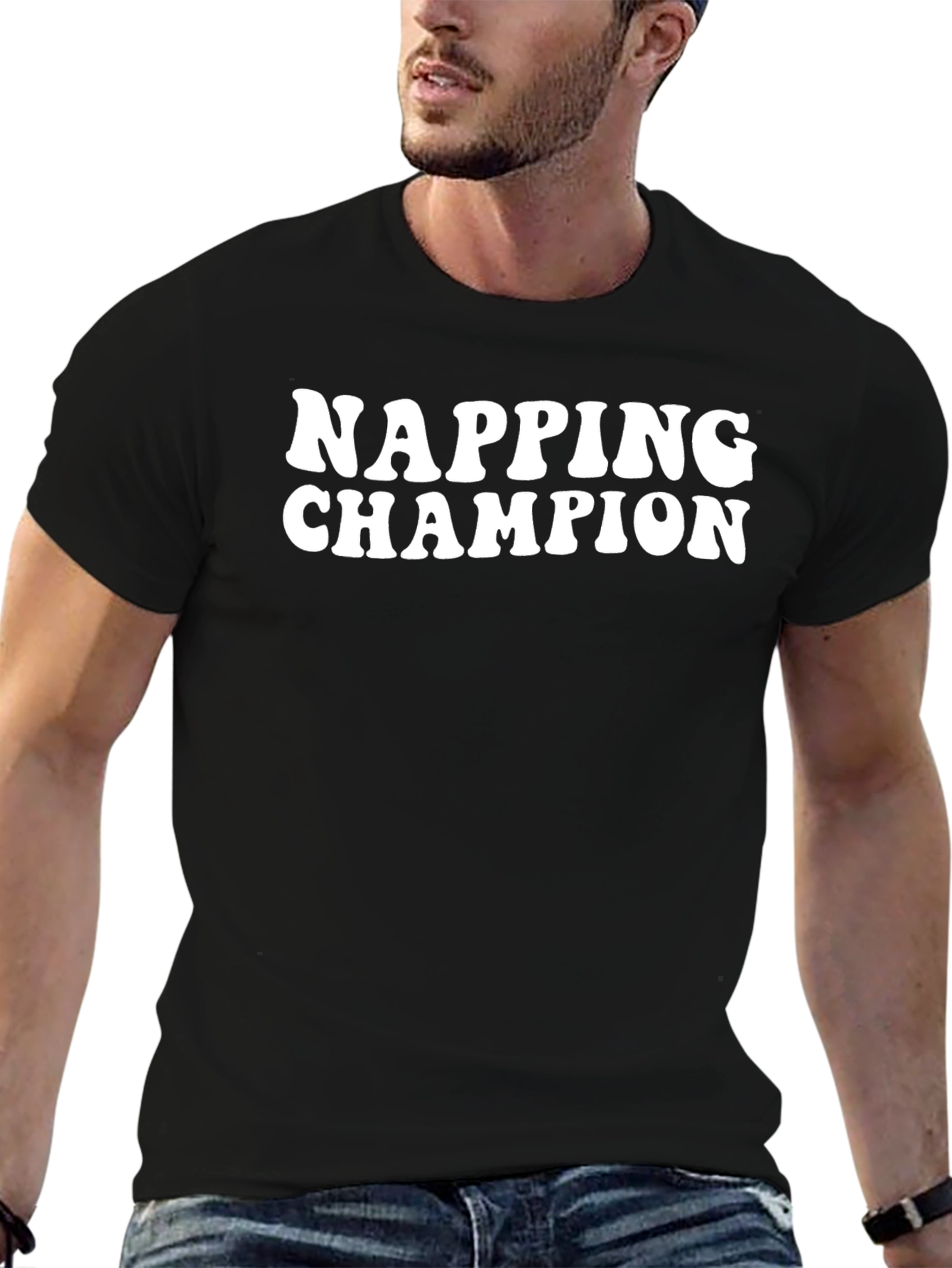 Napping Champion Black Graphic T-Shirt