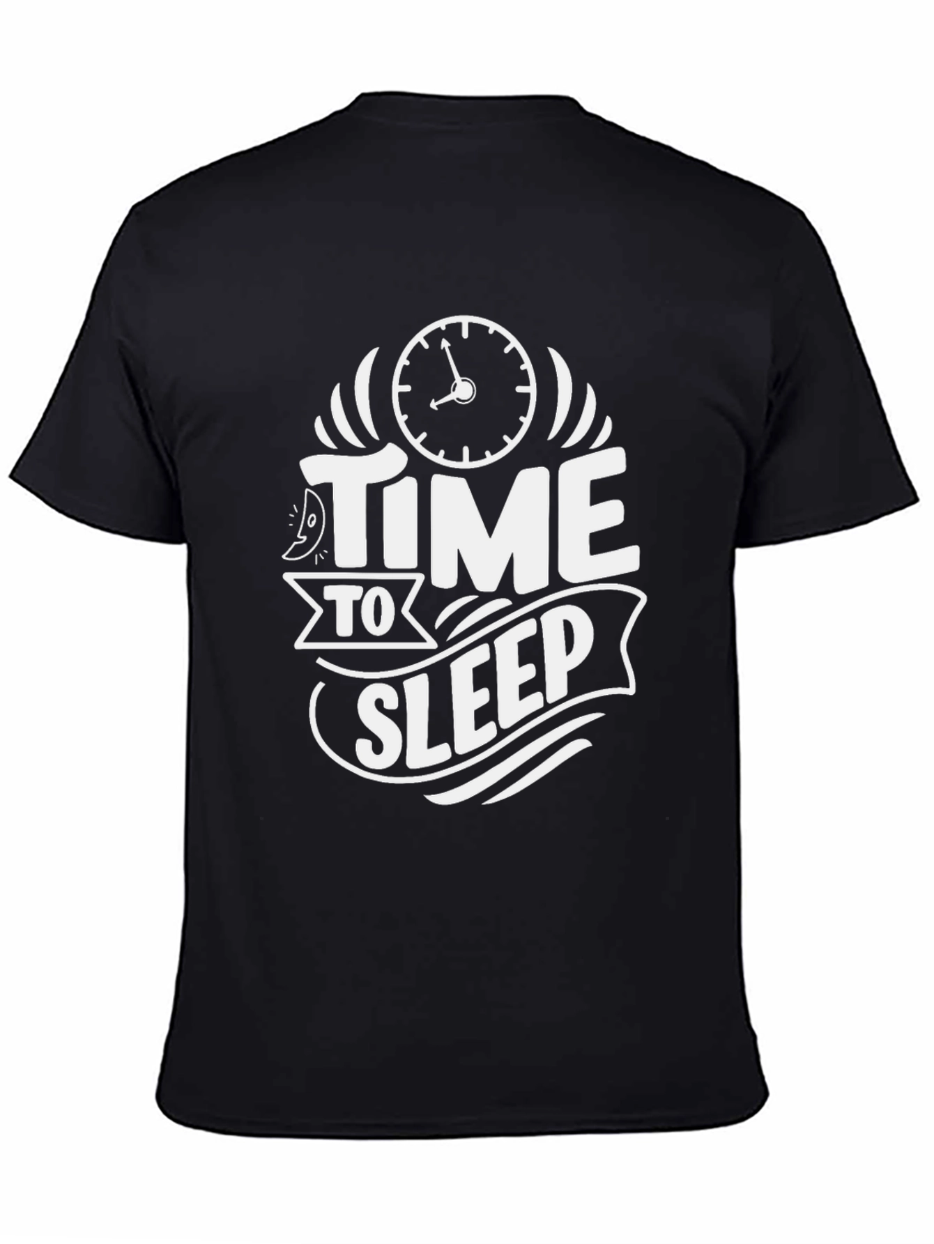 Time To Sleep Graphic Tee - Black Cotton T-Shirt
