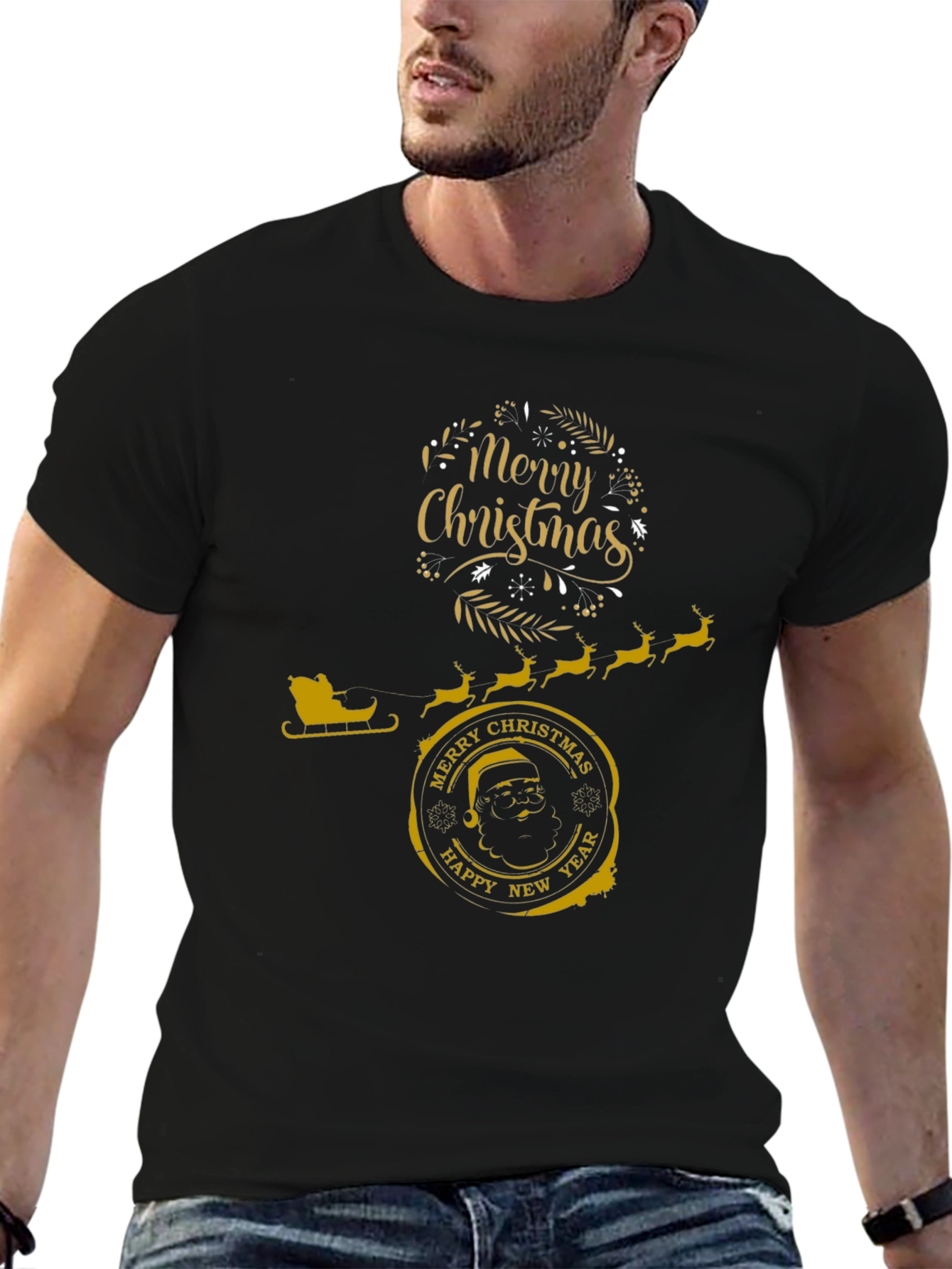 Festive Christmas Graphic T-Shirt - Merry & Bright