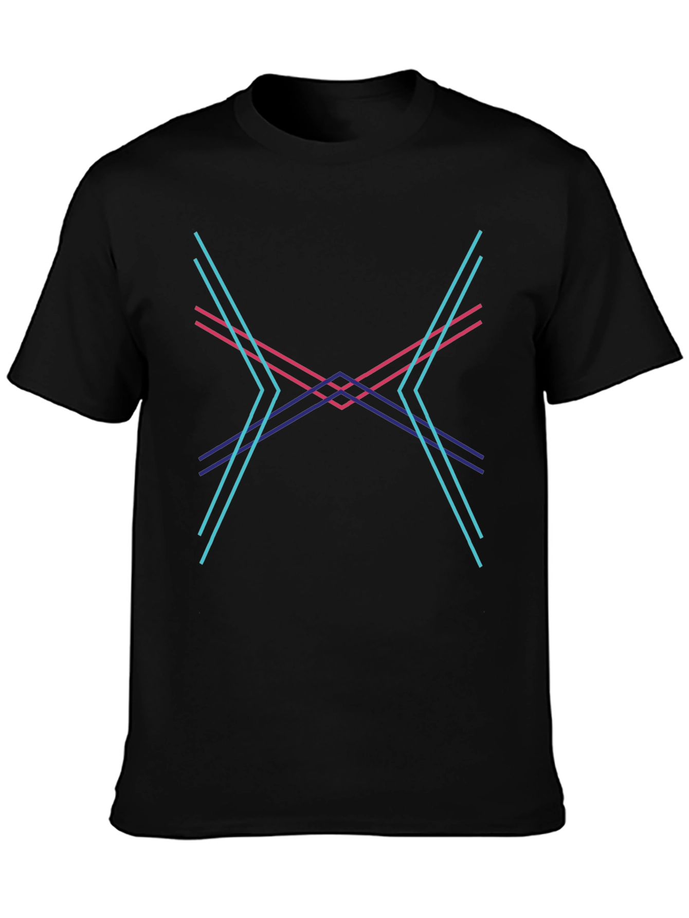 Abstract Geometric Lines Graphic Tee - Modern Design