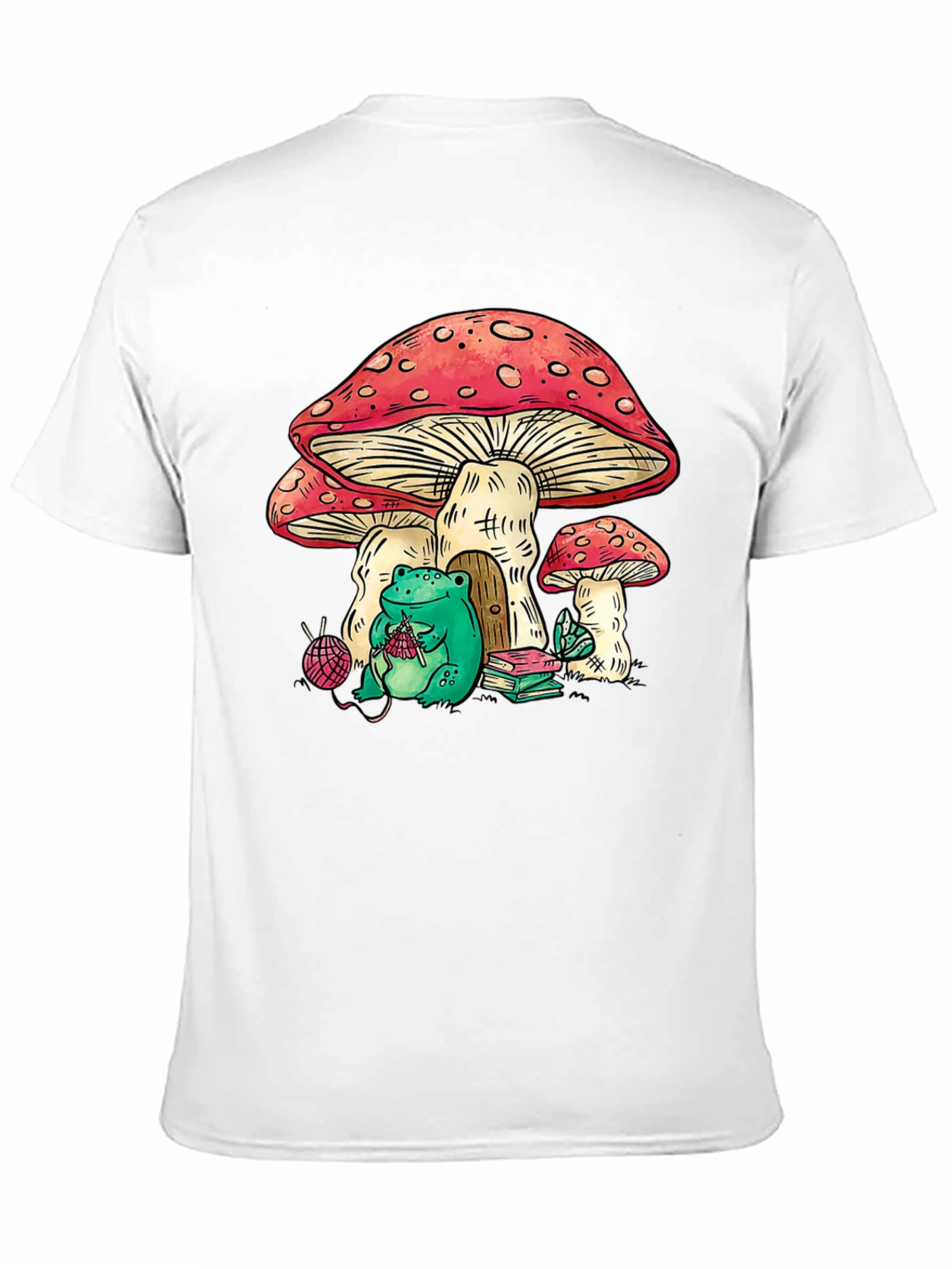 Mushroom House Frog Knitter Graphic Tee