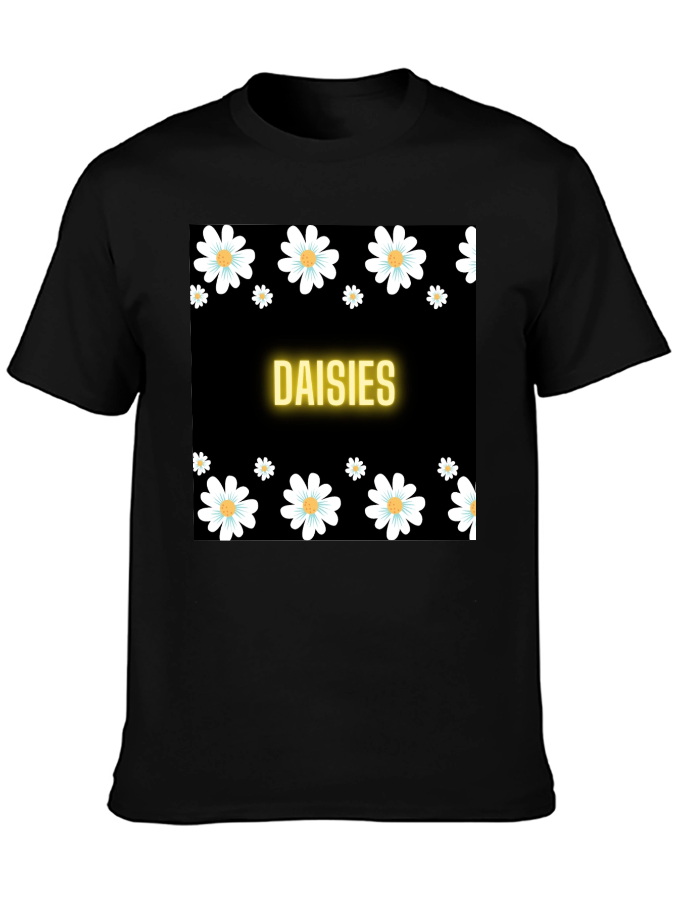Daisies Black T-Shirt