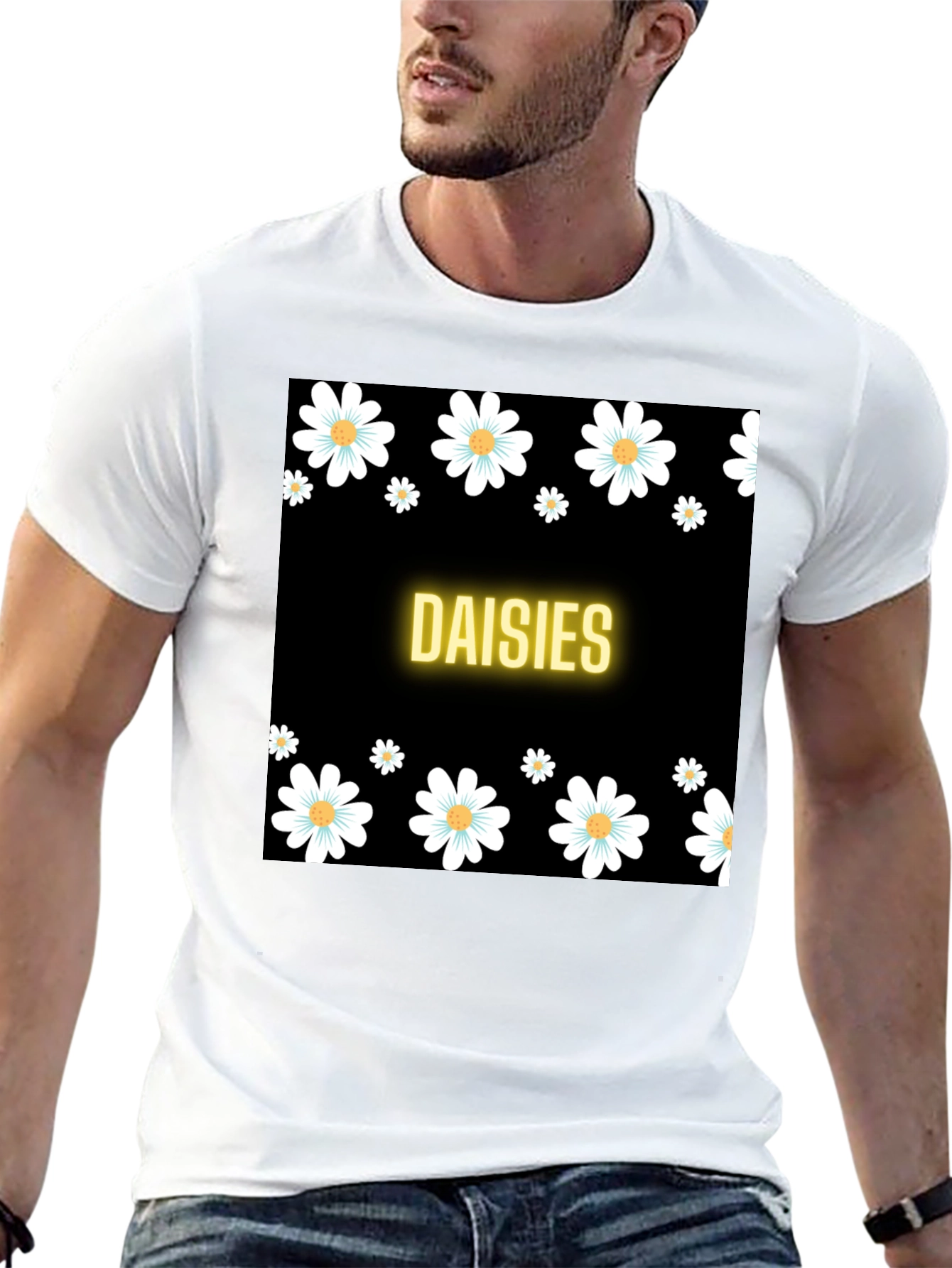 Daisies Black T-Shirt