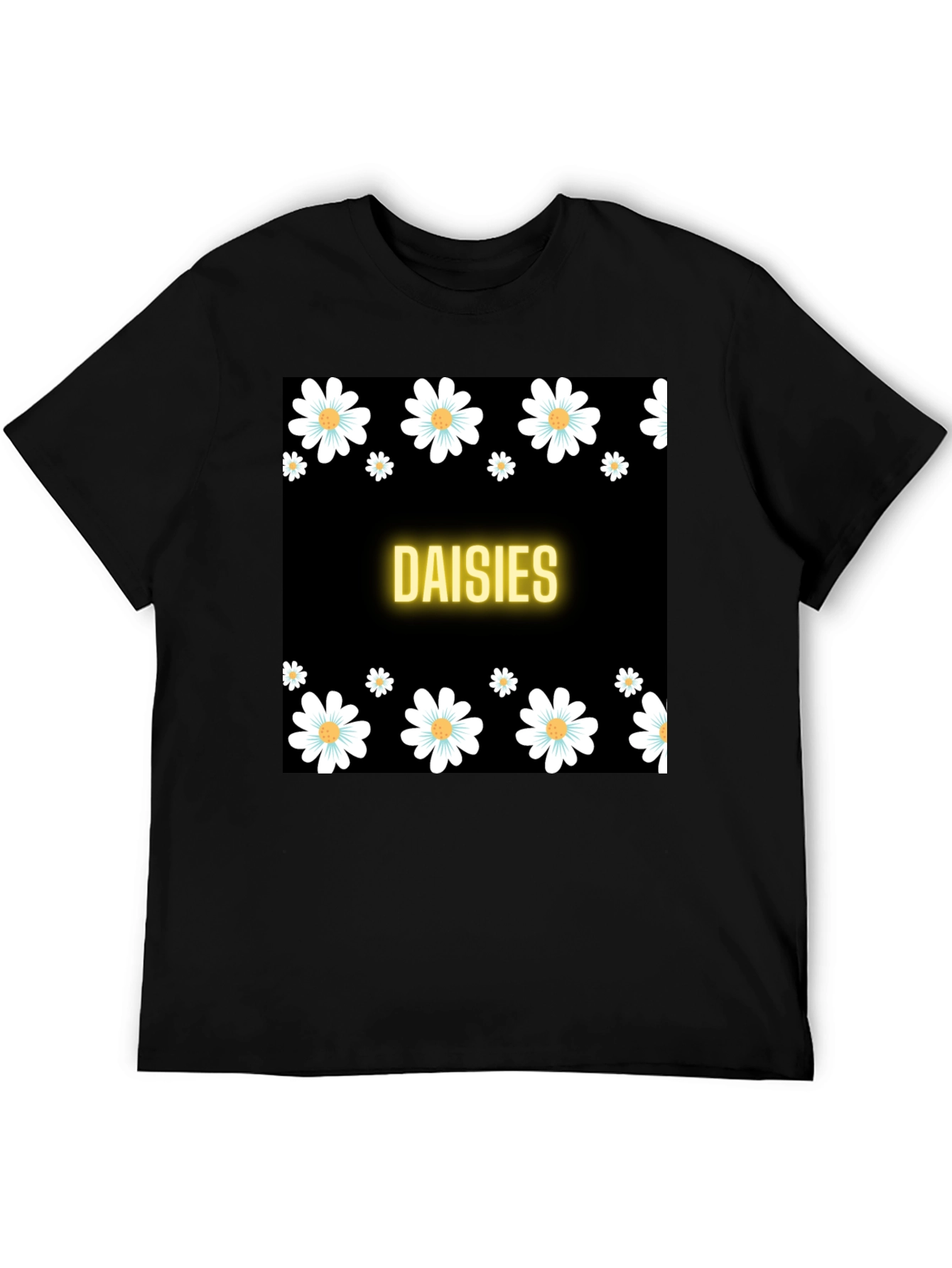 Daisies Black T-Shirt
