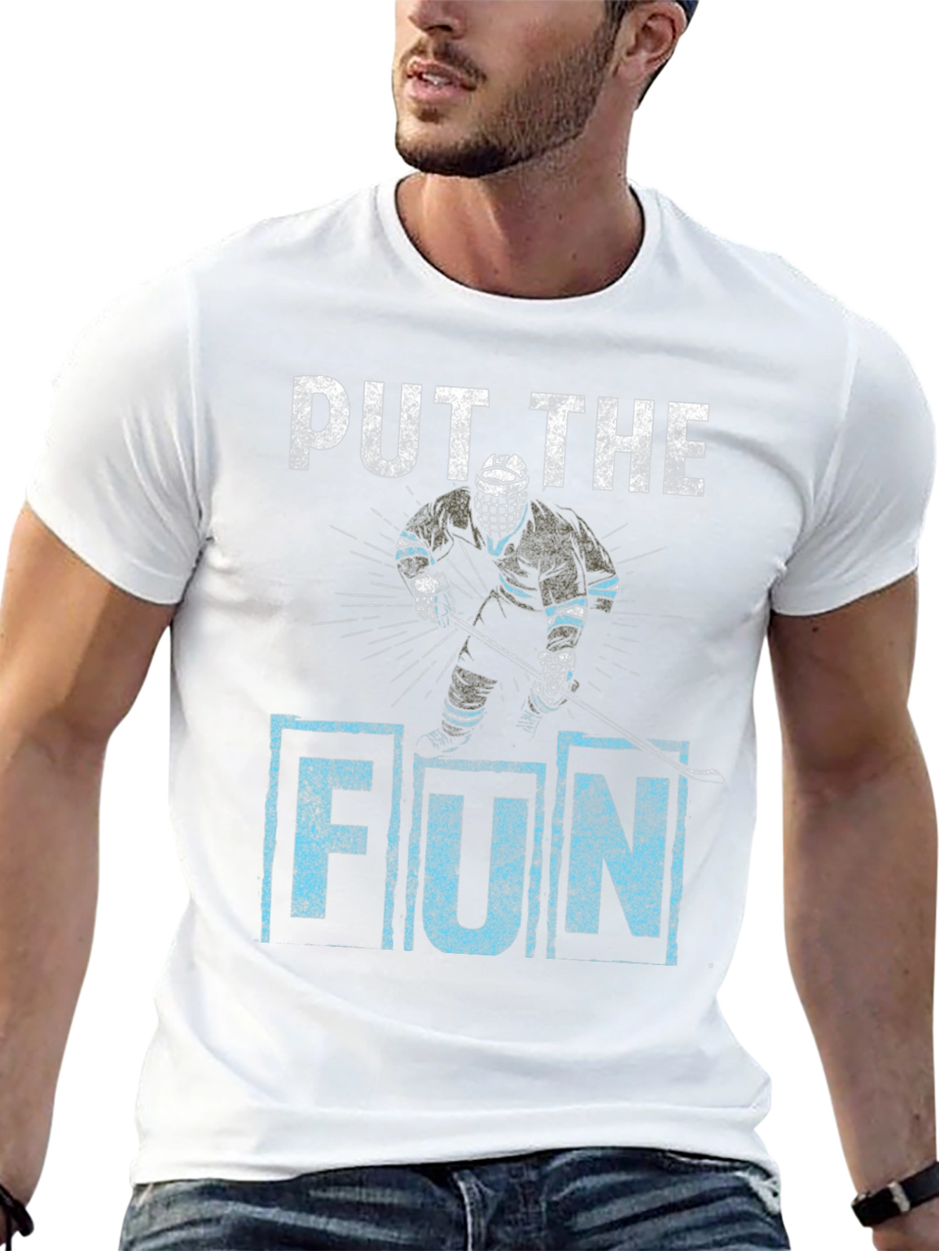 Put The Fun In Hockey Black Graphic Tee
