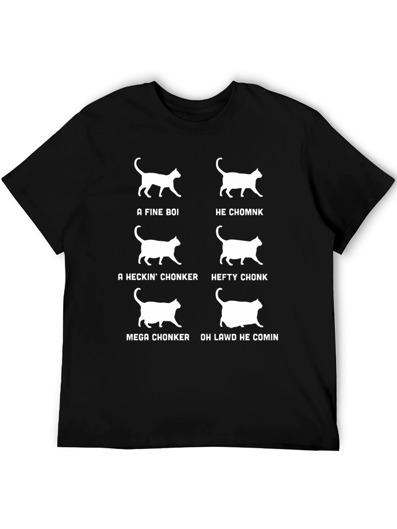 Funny Cat Chonk Chart Graphic T-Shirt