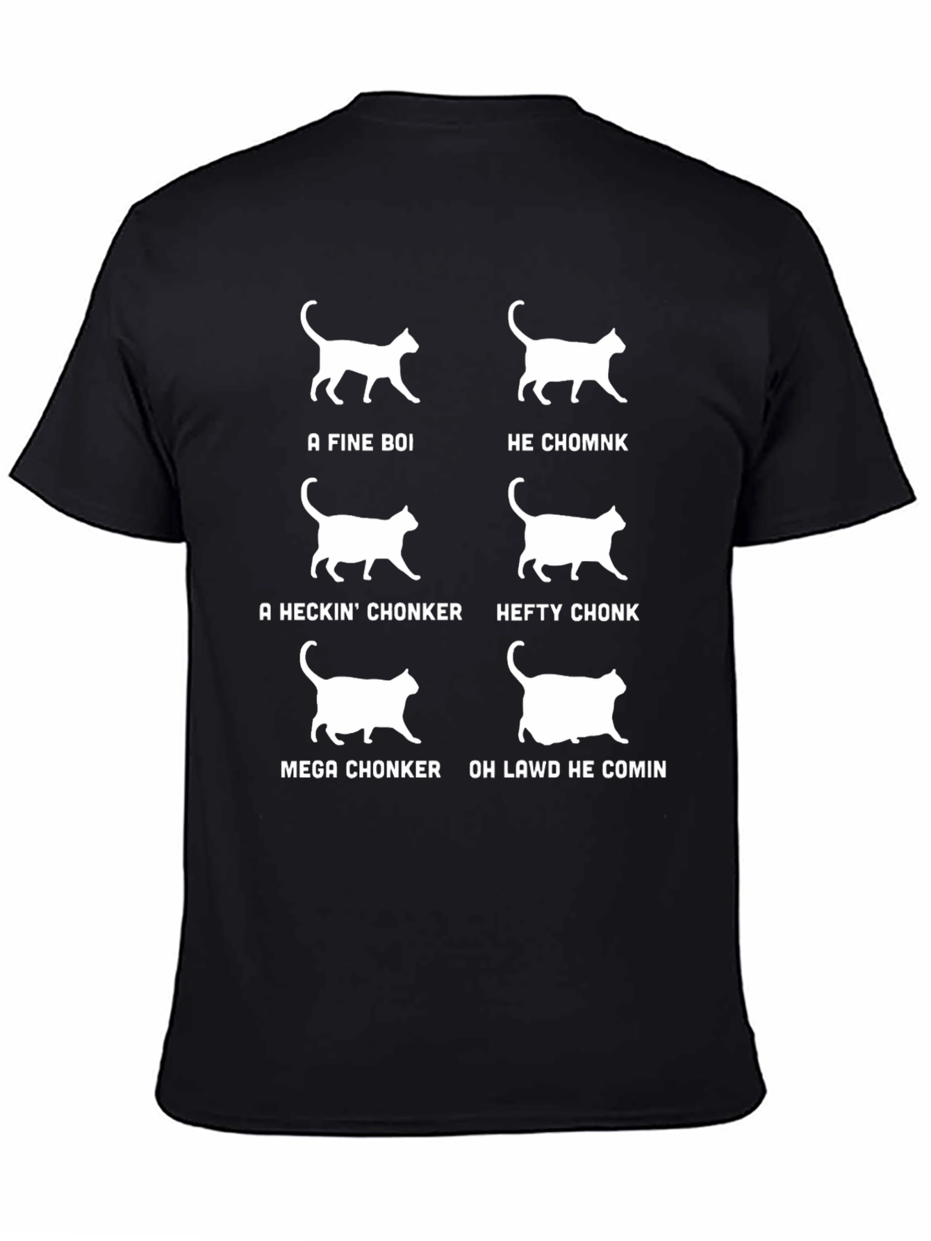 Funny Cat Chonk Chart Graphic T-Shirt