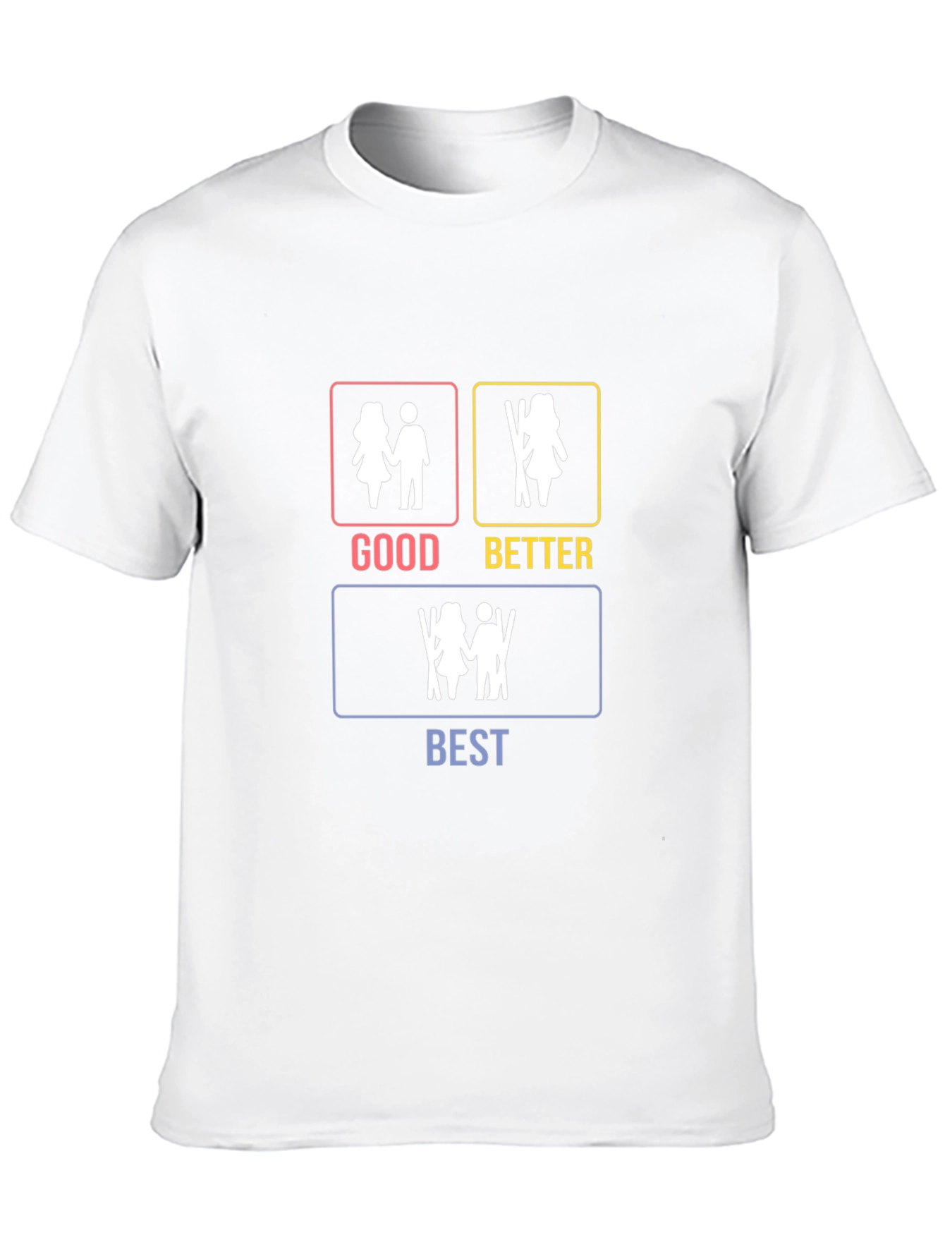 Skiing Couple T-Shirt - Good Better Best Design