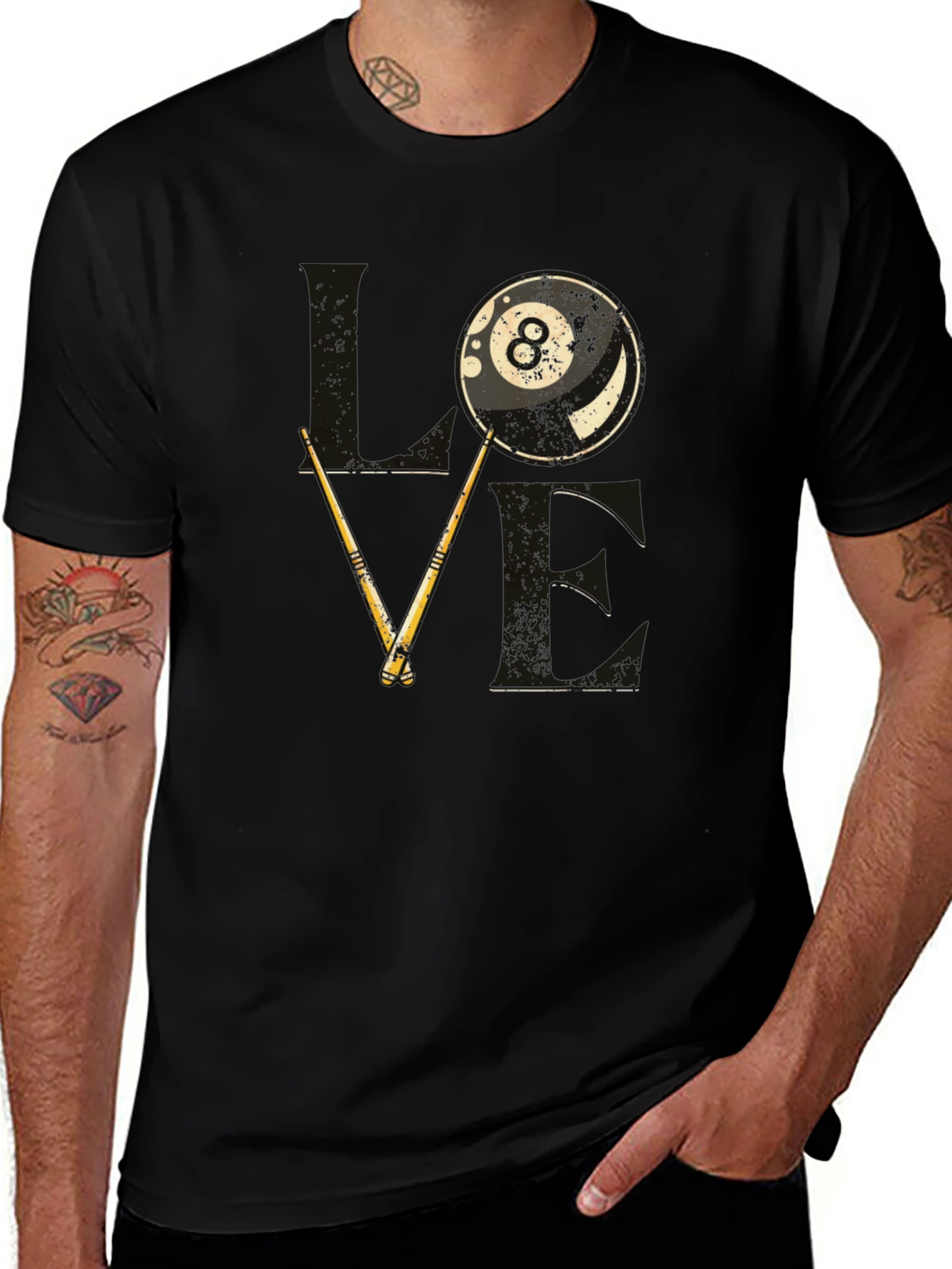 Love Billiards Graphic Tee - 8 Ball Pool T-Shirt
