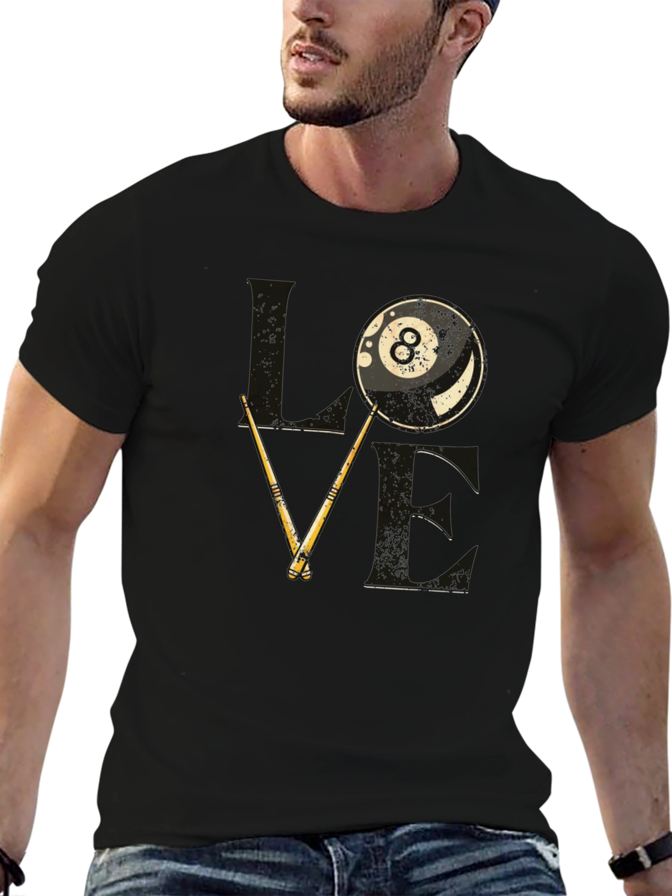 Love Billiards Graphic Tee - 8 Ball Pool T-Shirt