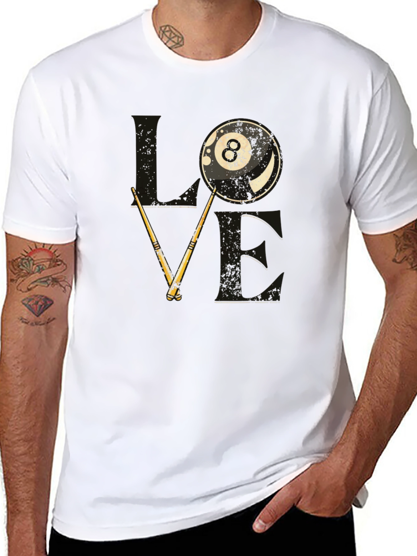 Love Billiards Graphic Tee - 8 Ball Pool T-Shirt