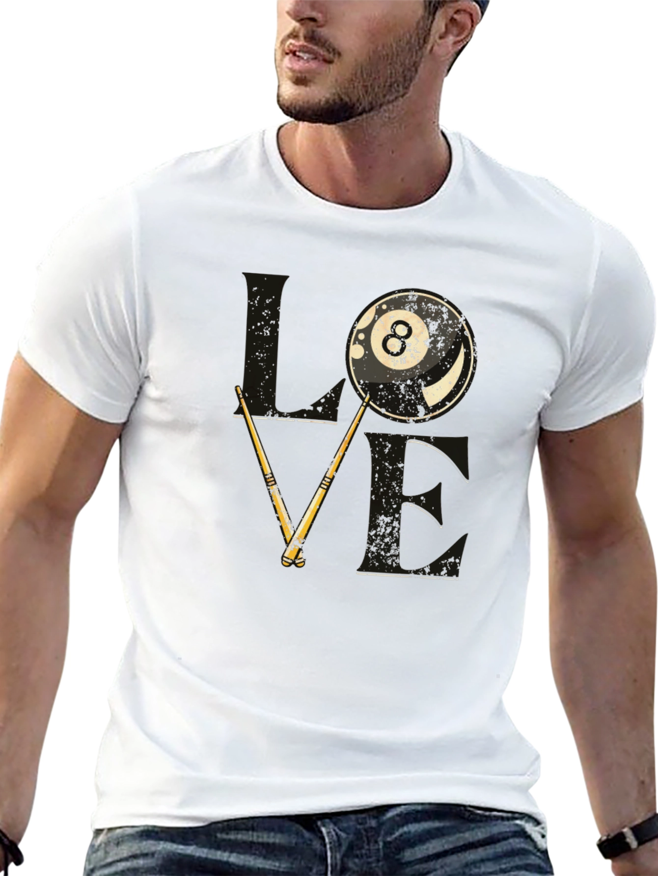 Love Billiards Graphic Tee - 8 Ball Pool T-Shirt