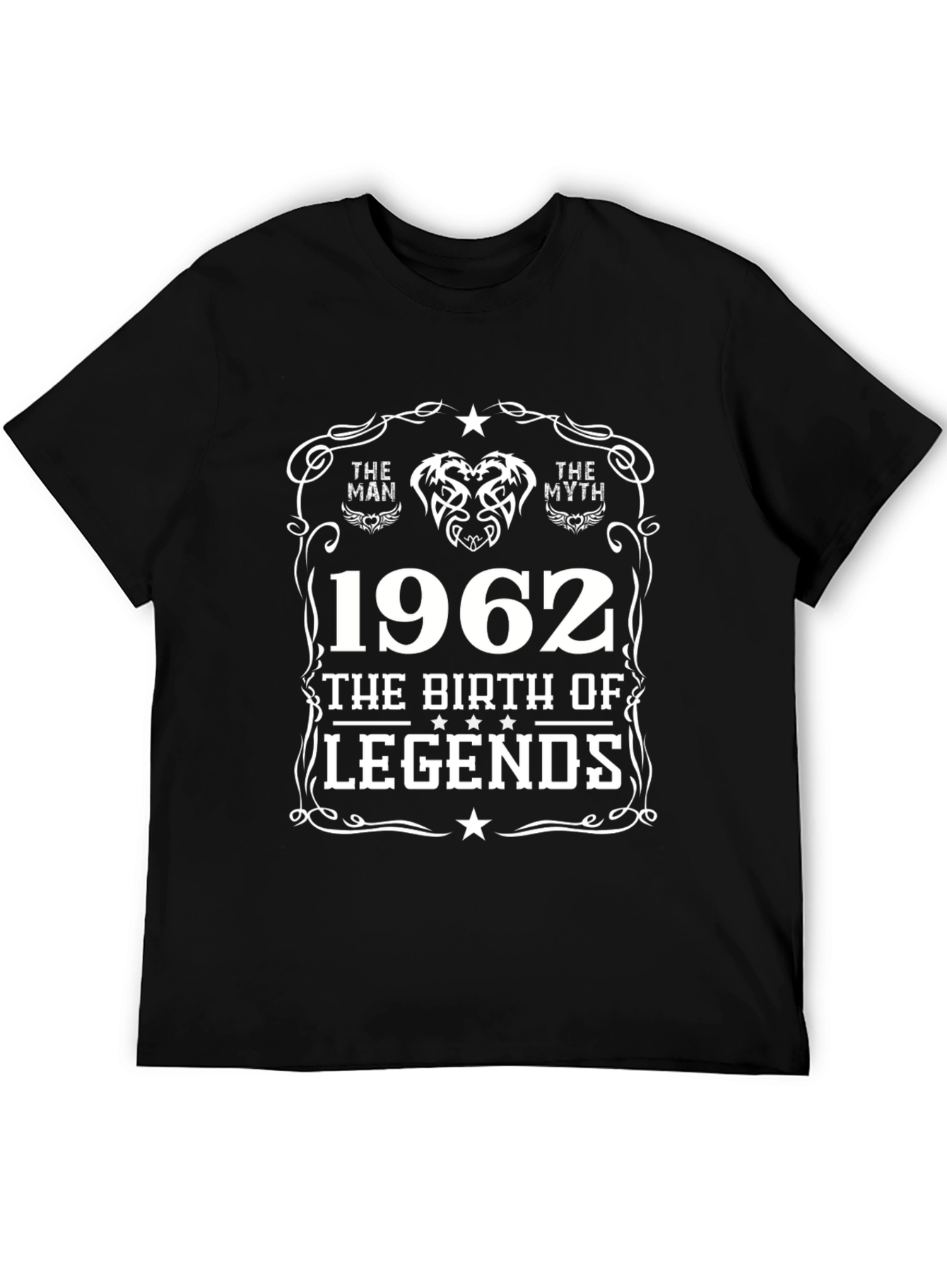The Man The Myth Legend 1962 Black T-Shirt